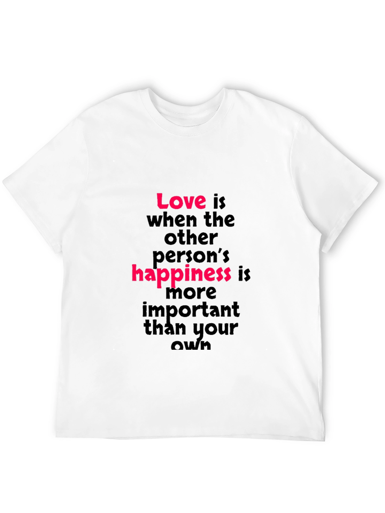 Black Love is Happiness T-Shirt - Black Crew Neck view 12