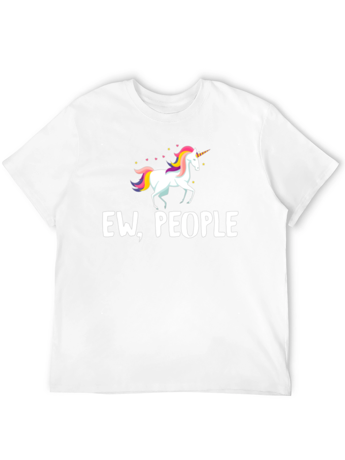 Black Ew, People Unicorn Graphic Tee - Black Unisex T-Shirt view 12