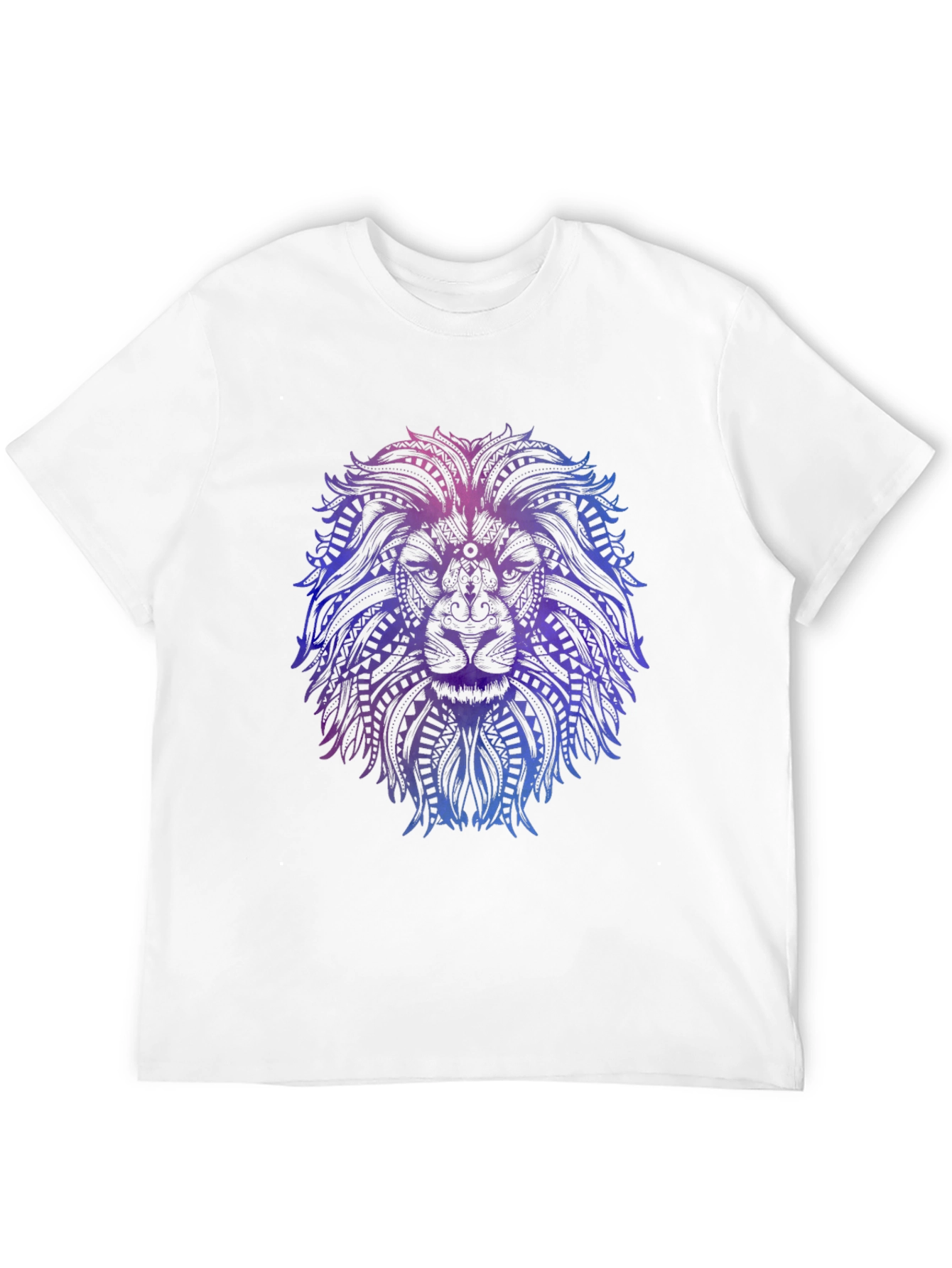 Lion Mandala Graphic Tee - Stylish Men's Black T-Shirt - 12