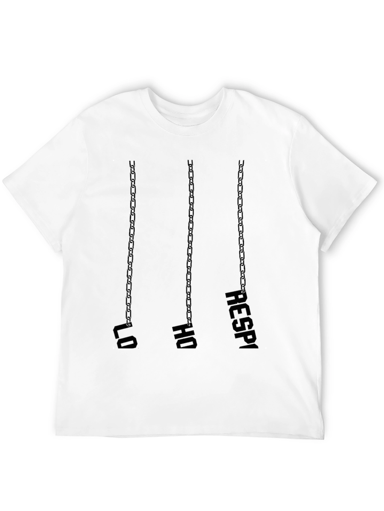 Lo Ho Respi Chain Print Black T-Shirt - 12