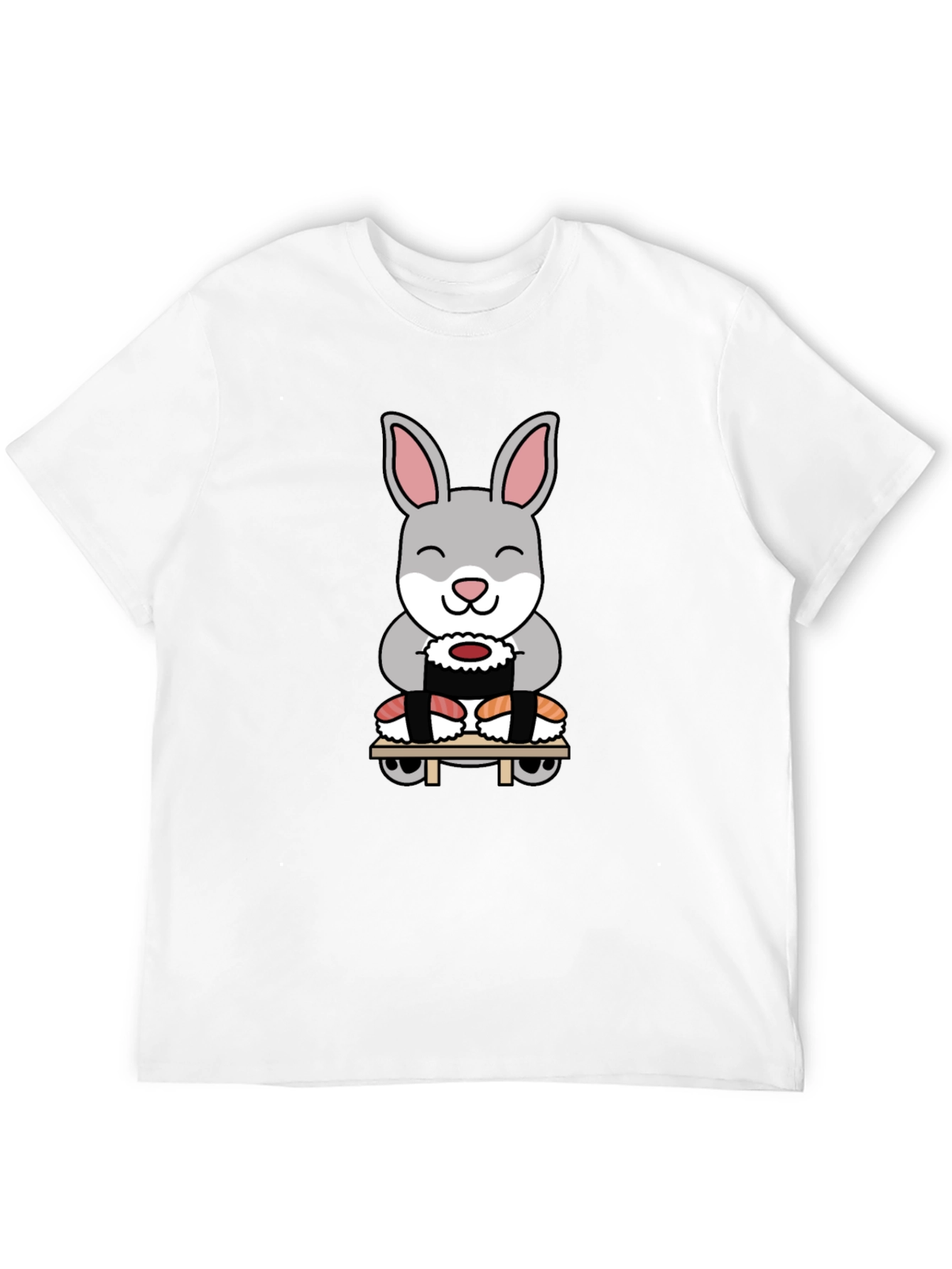 Black Sushi Rabbit Graphic T-Shirt - Black Cotton Blend view 12