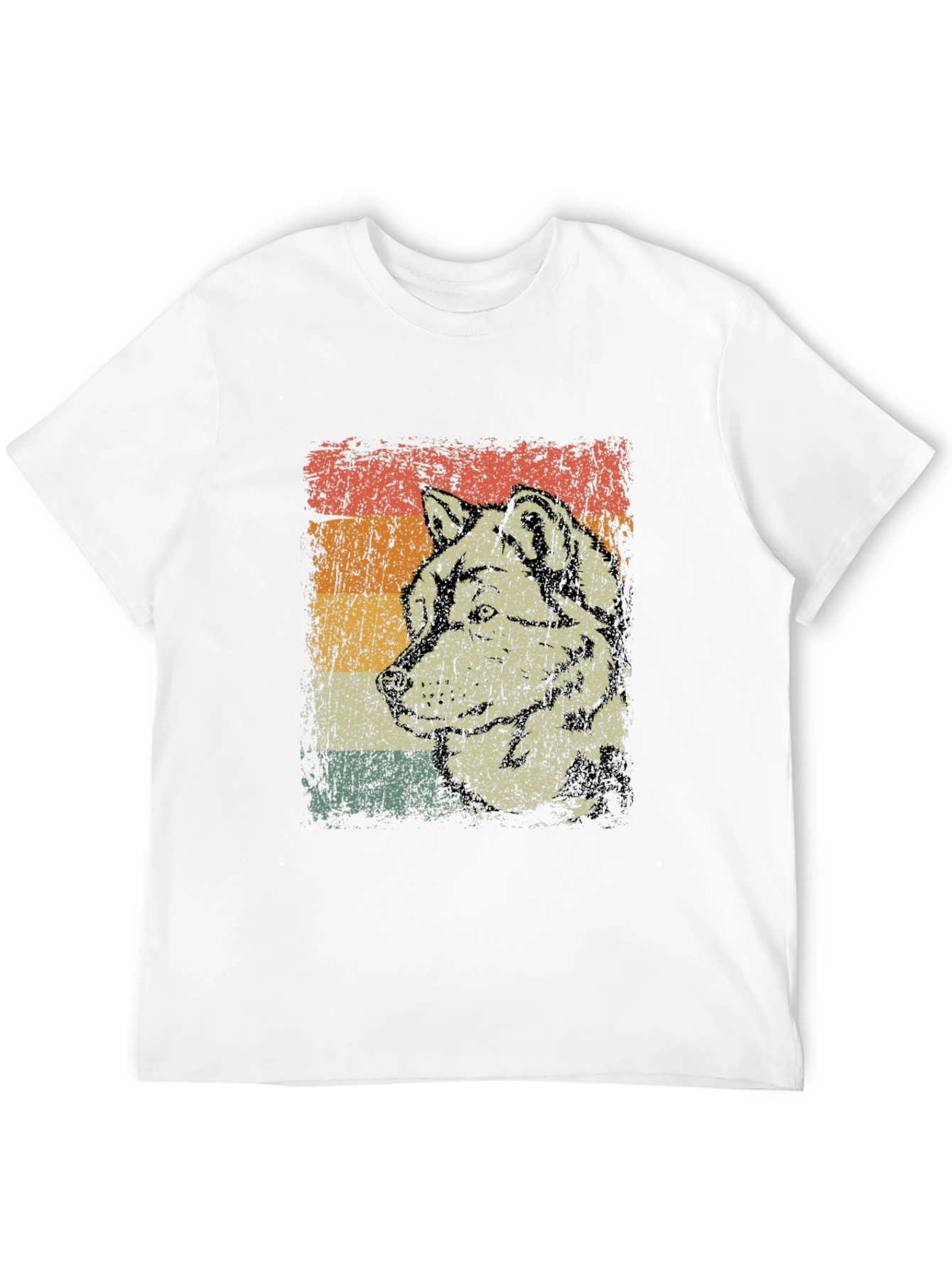 Black Vintage Wolf Graphic Tee - Retro Animal Design view 12