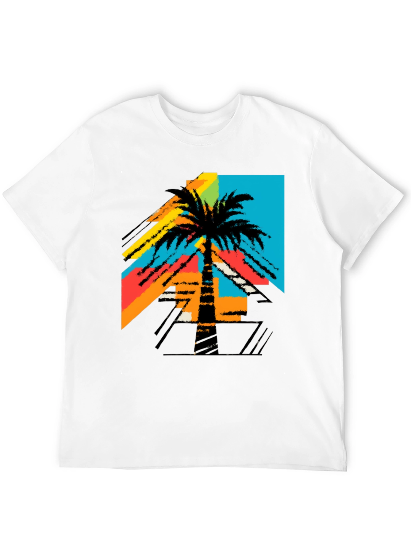 Black Retro Palm Tree Graphic Tee - Black T-Shirt view 12