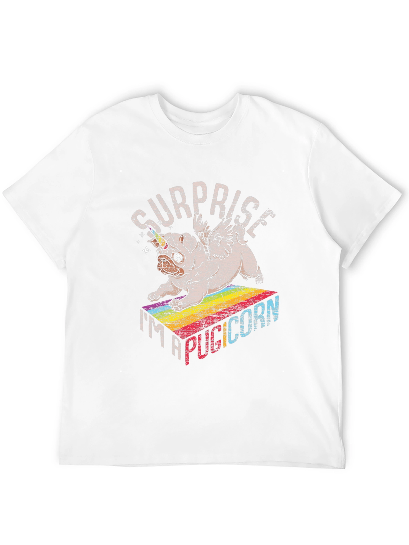 Black Surprise Pugicorn Graphic T-Shirt view 12