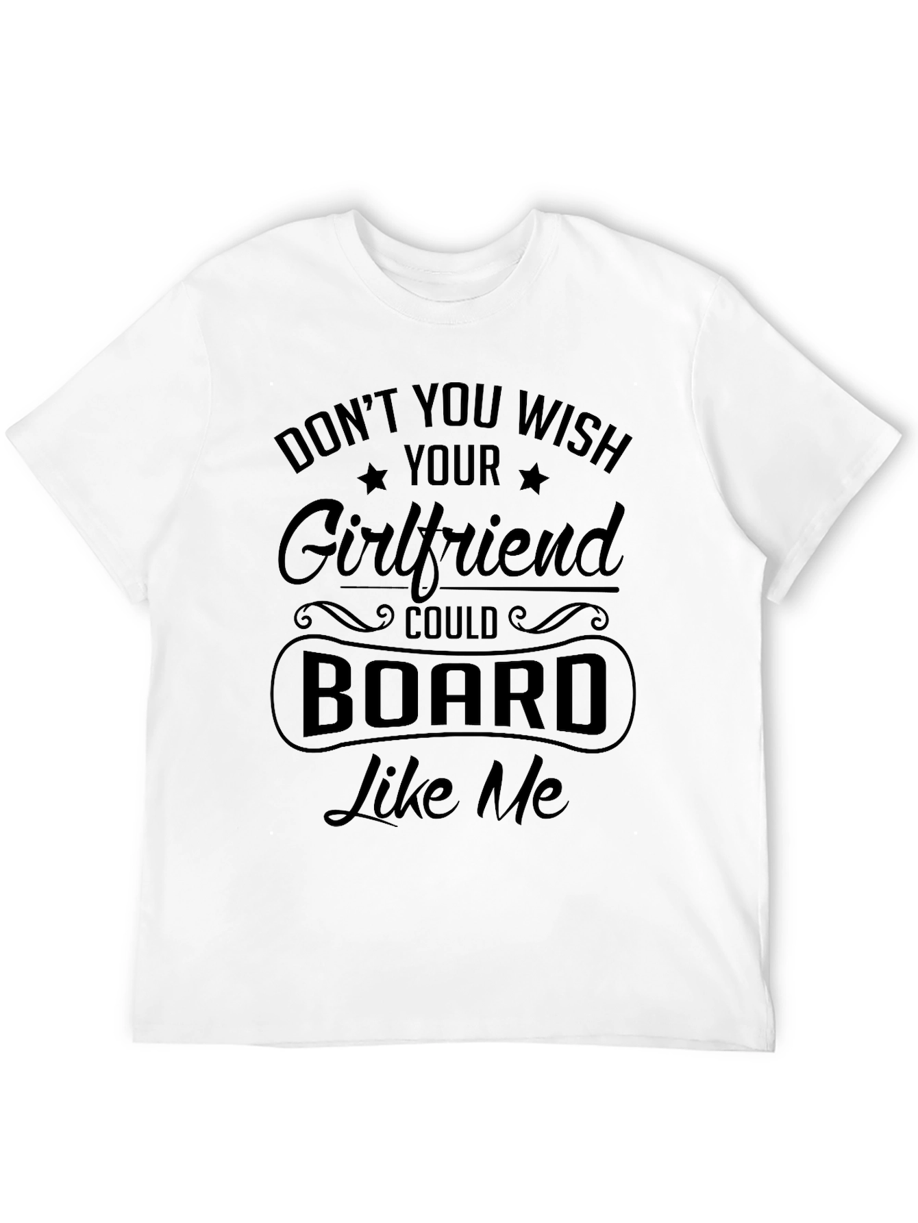 Black Funny Girlfriend Boarding T-Shirt view 12