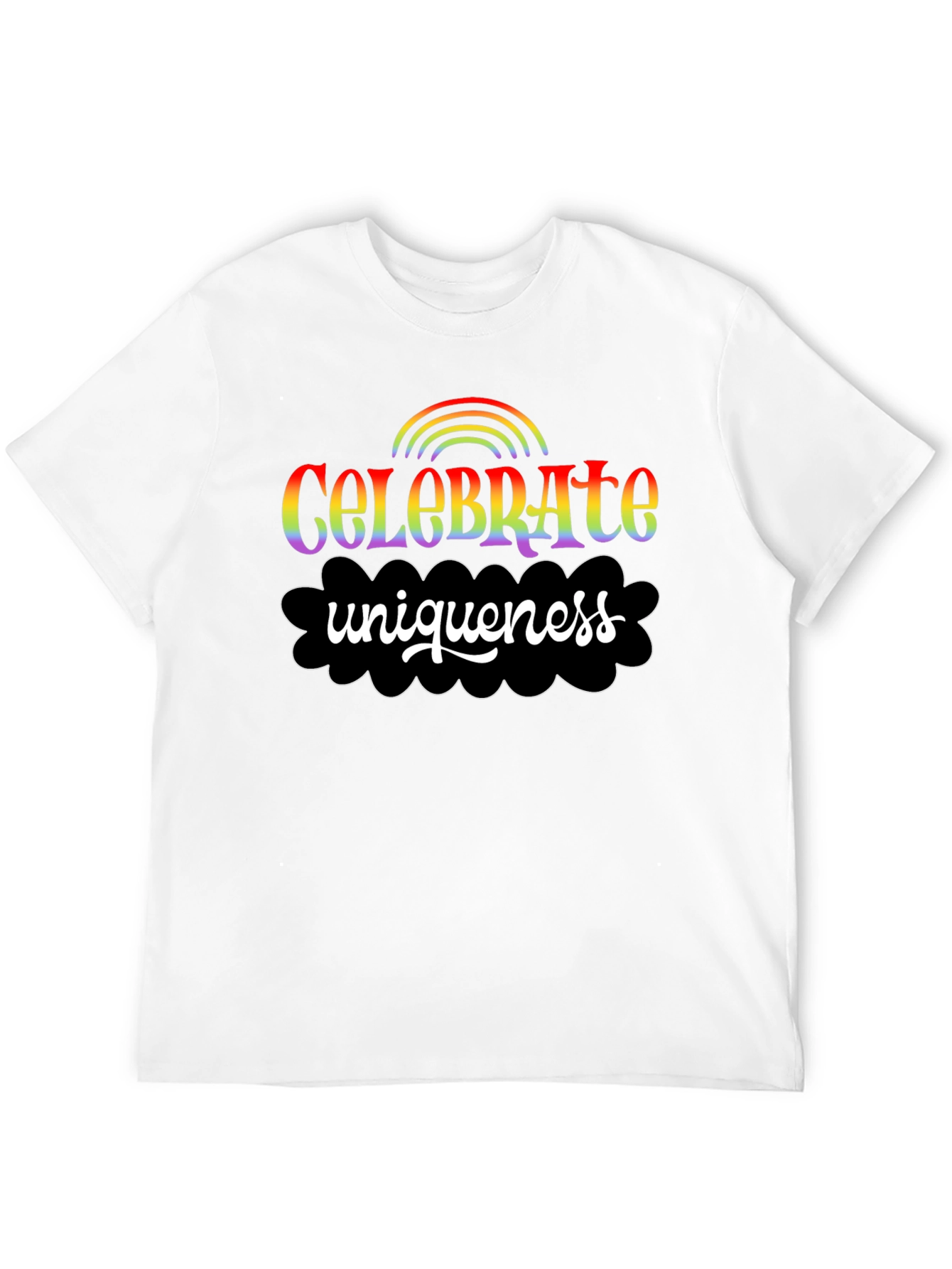 Black Celebrate Uniqueness Rainbow Graphic Tee view 12