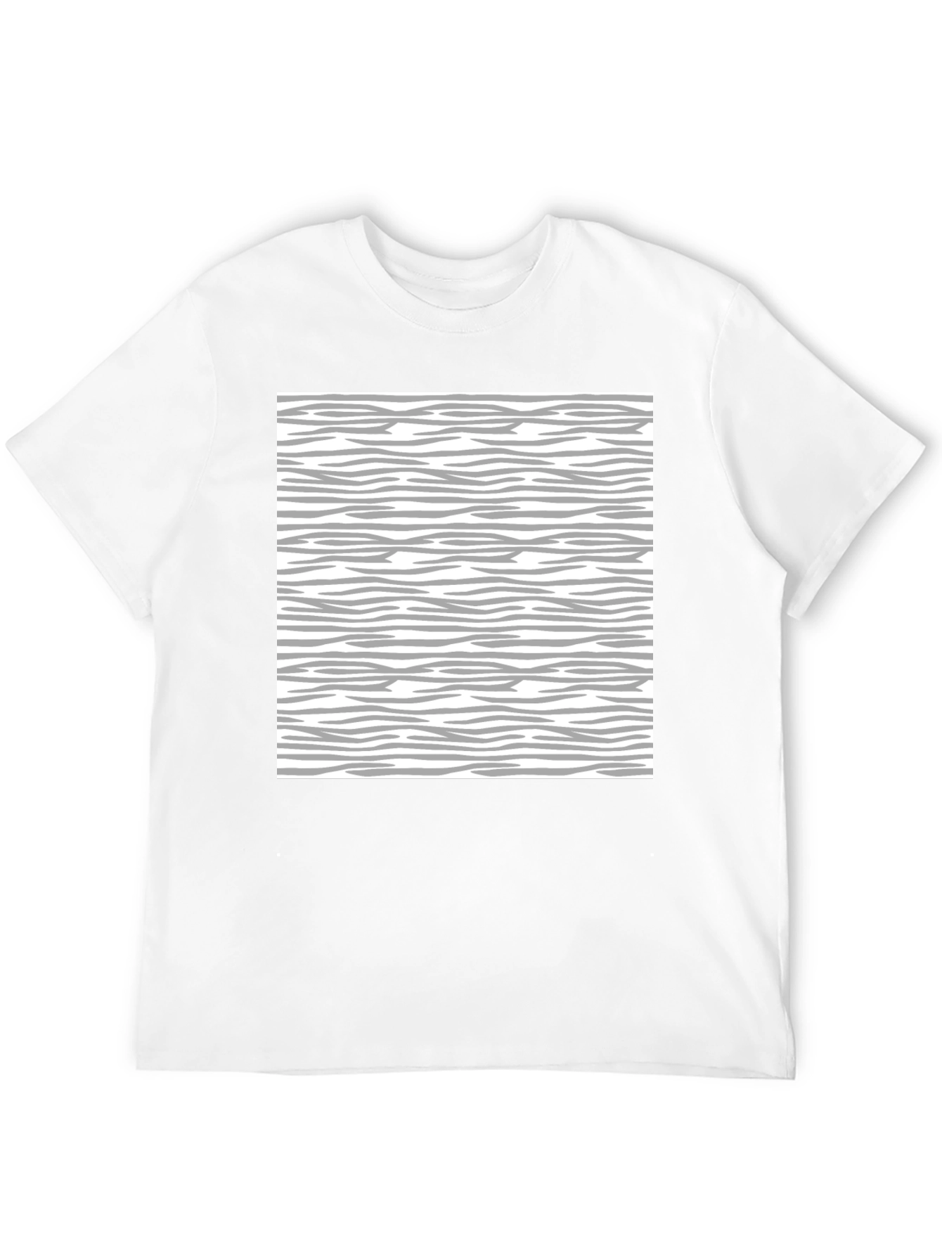 Black Abstract Zebra Striped Black T-Shirt view 12