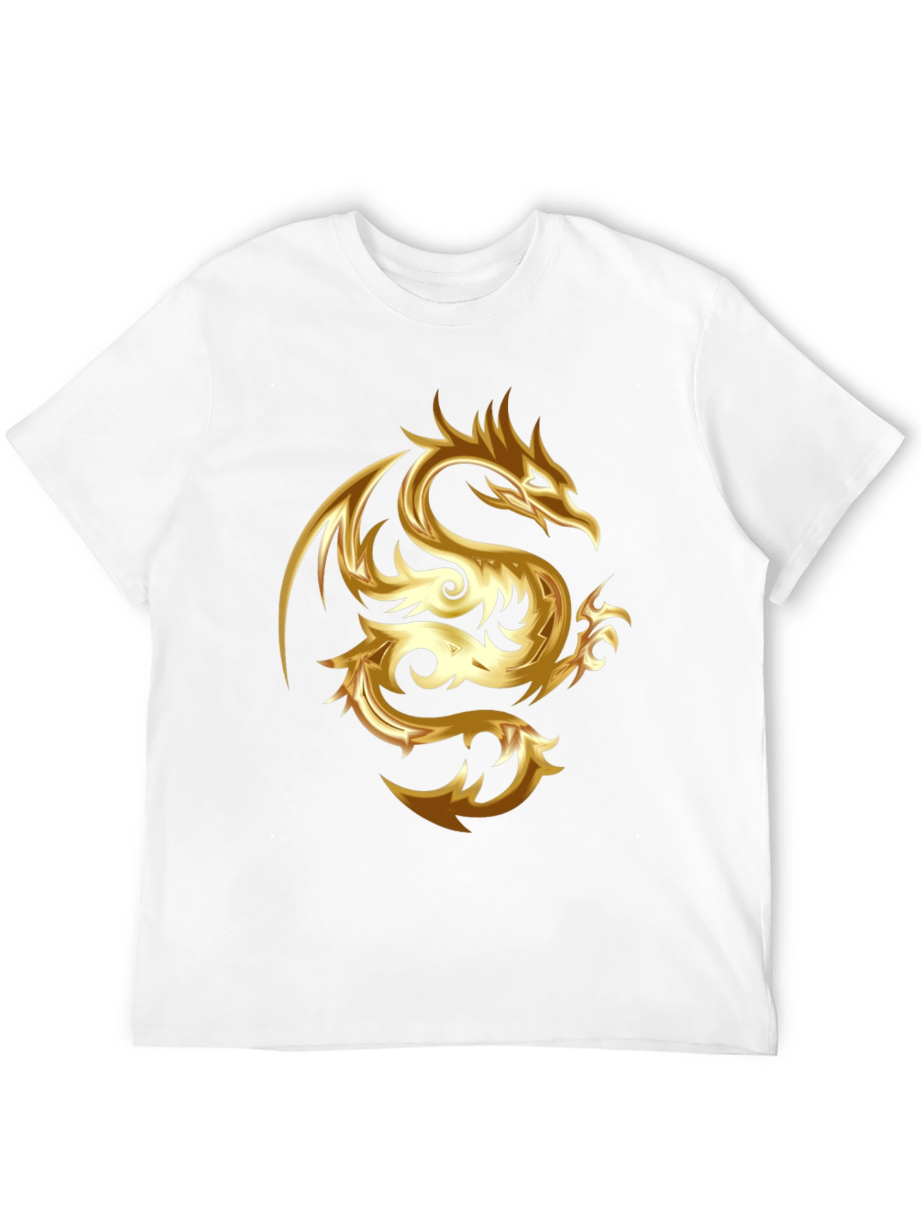 Black Gold Dragon Graphic Tee - Stylish Men's Black T-Shirt view 12