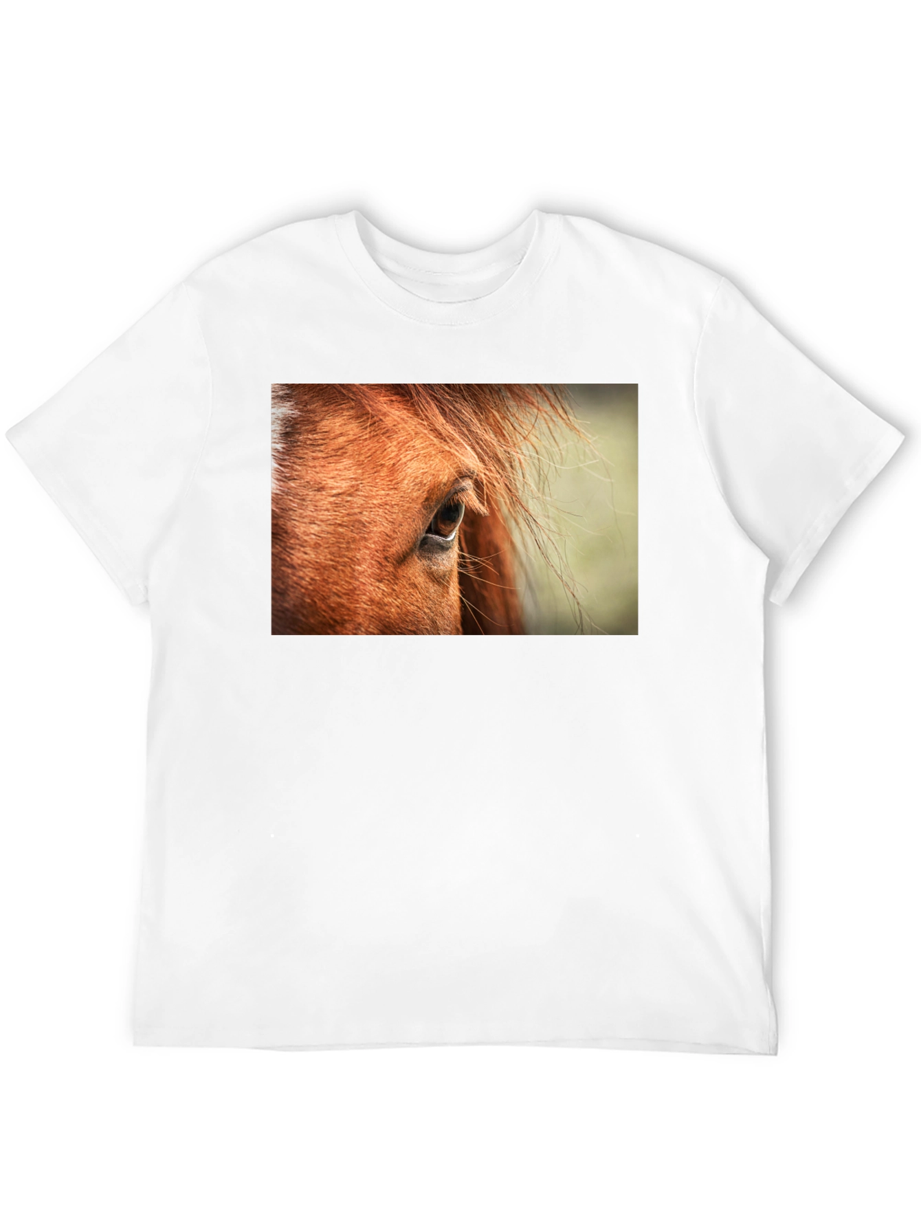 Black Horse Eye Graphic Tee - Unisex Black Cotton Shirt view 12