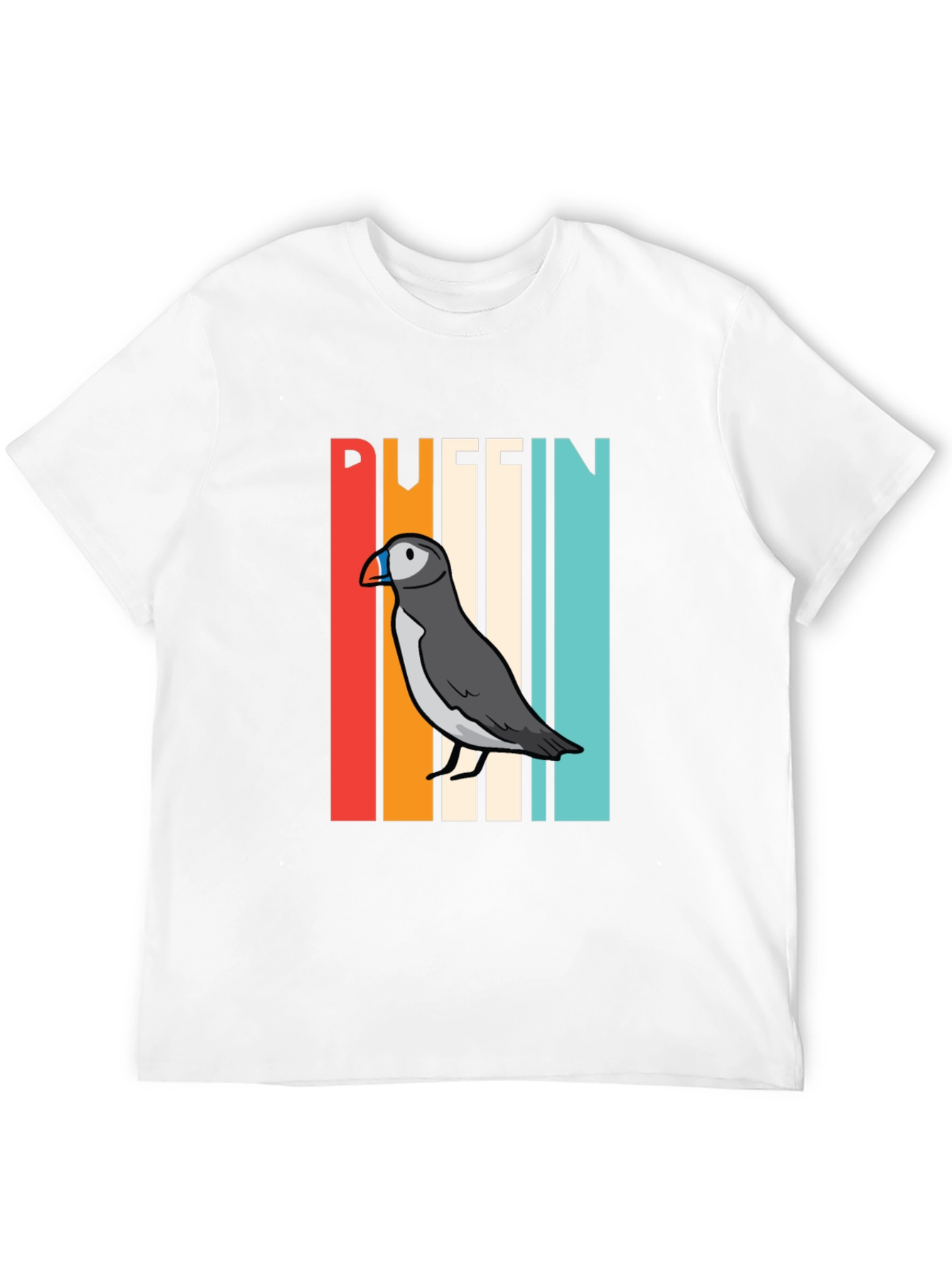 Black Retro Puffin Bird Graphic T-Shirt view 12