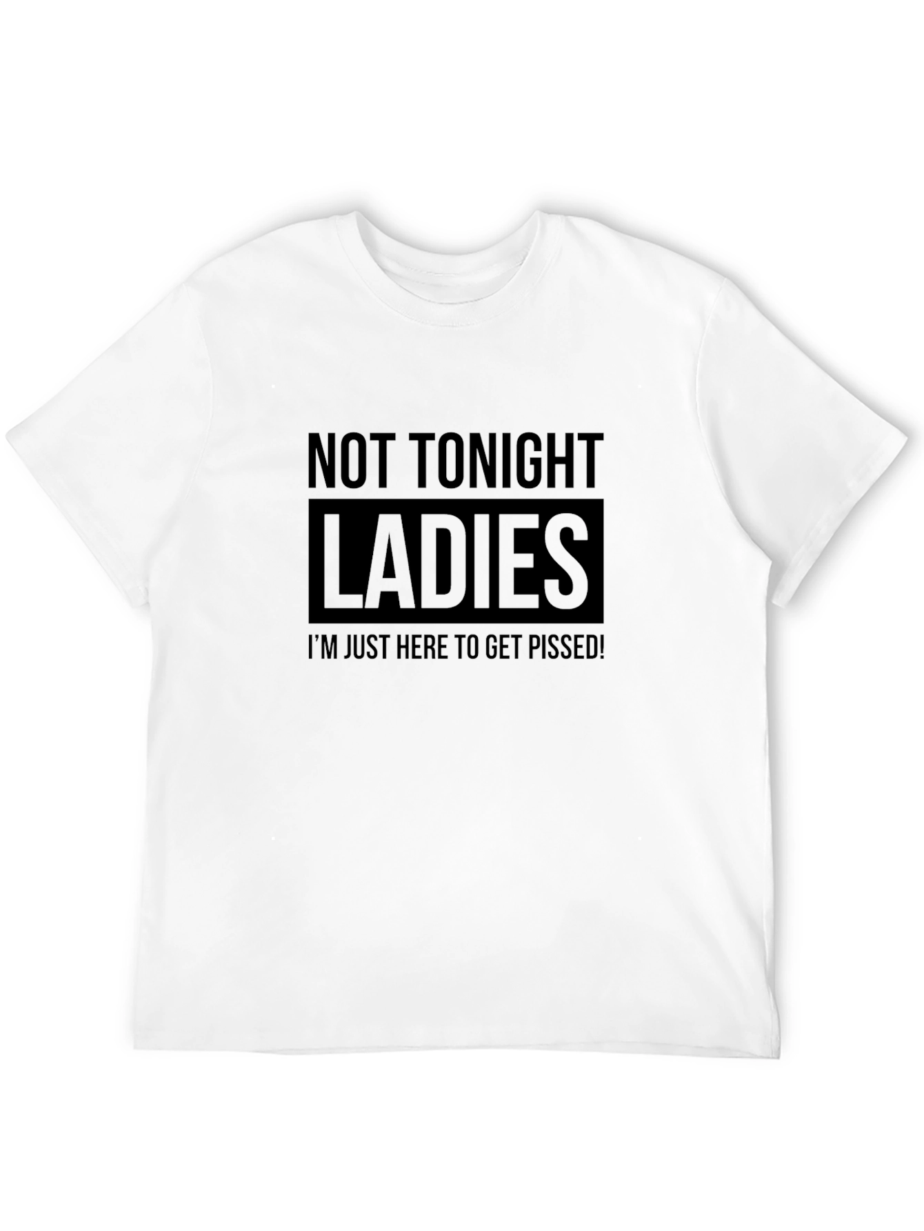 Black Not Tonight Ladies Funny T-Shirt view 12