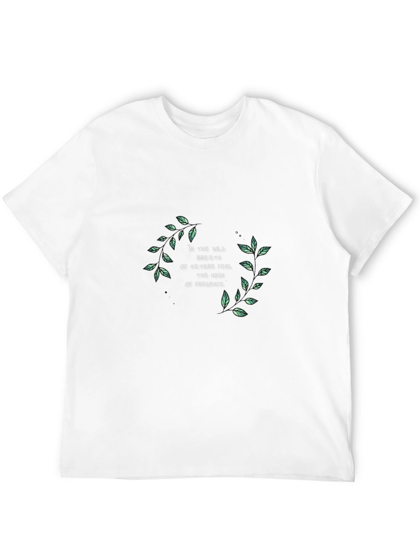 Black Nature-Inspired Tee: Wild Breath, High Presence view 12