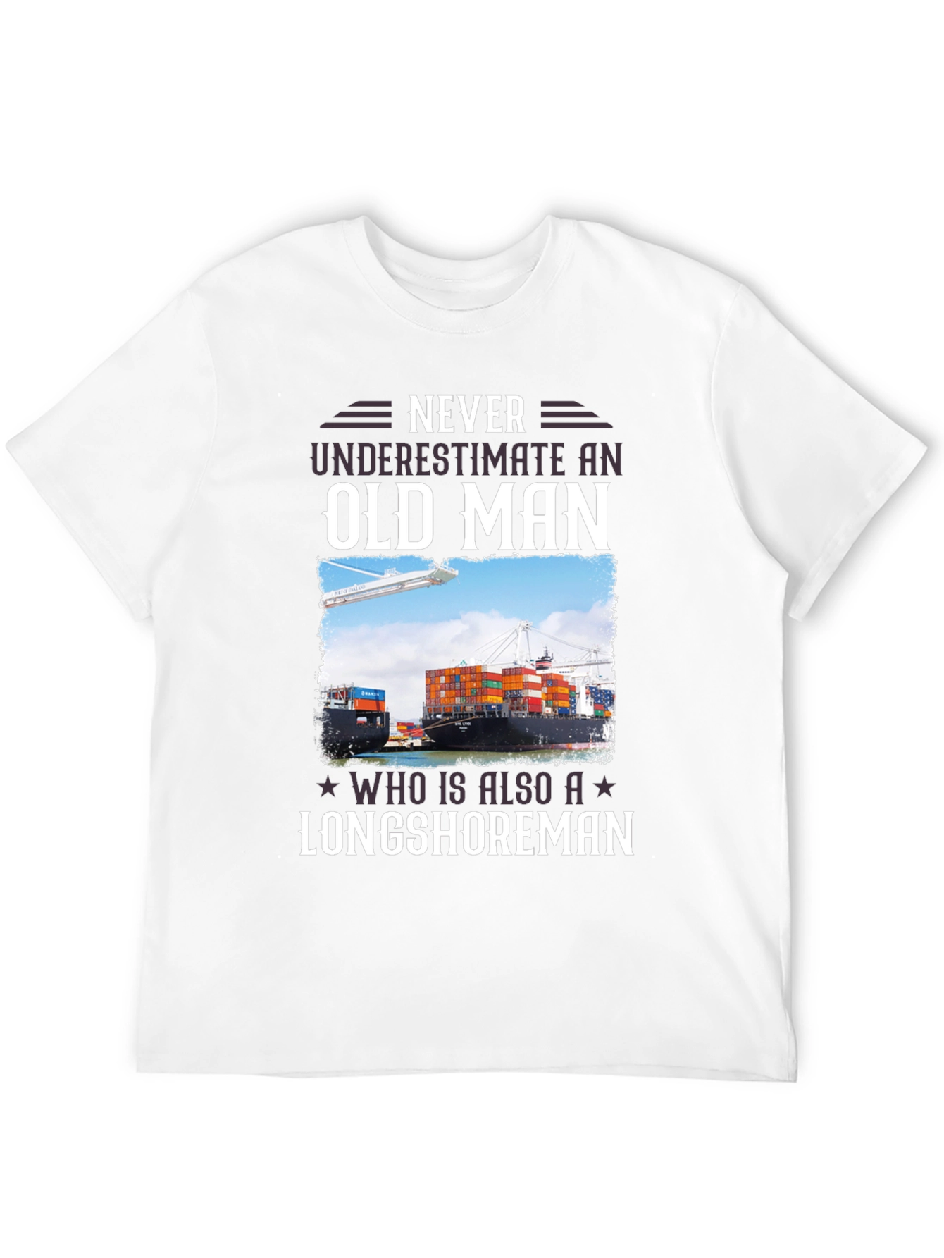 Black Longshoreman Old Man Graphic T-Shirt view 12