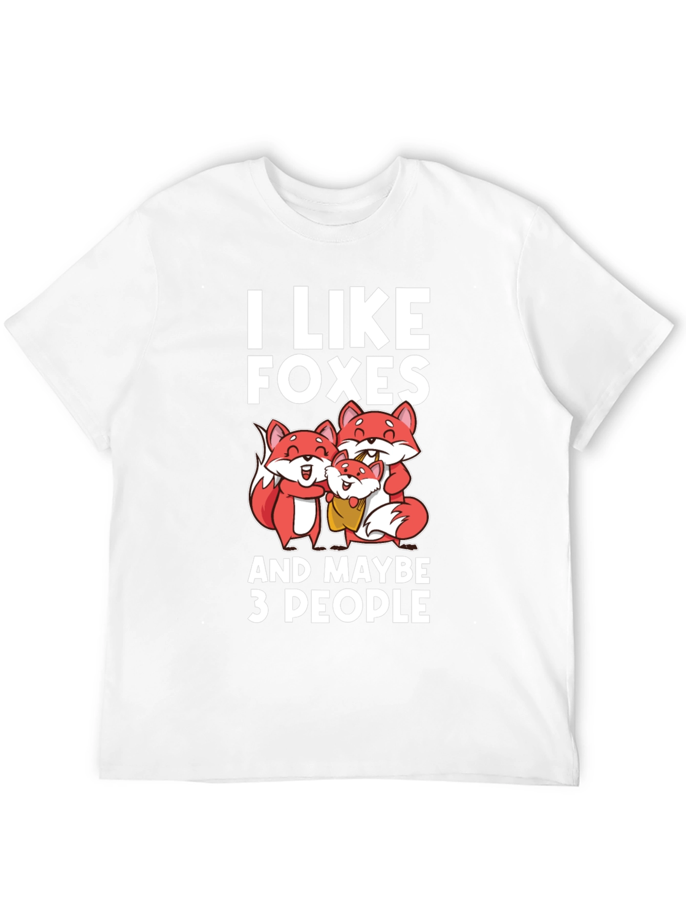 Black I Like Foxes Funny Graphic T-Shirt view 12