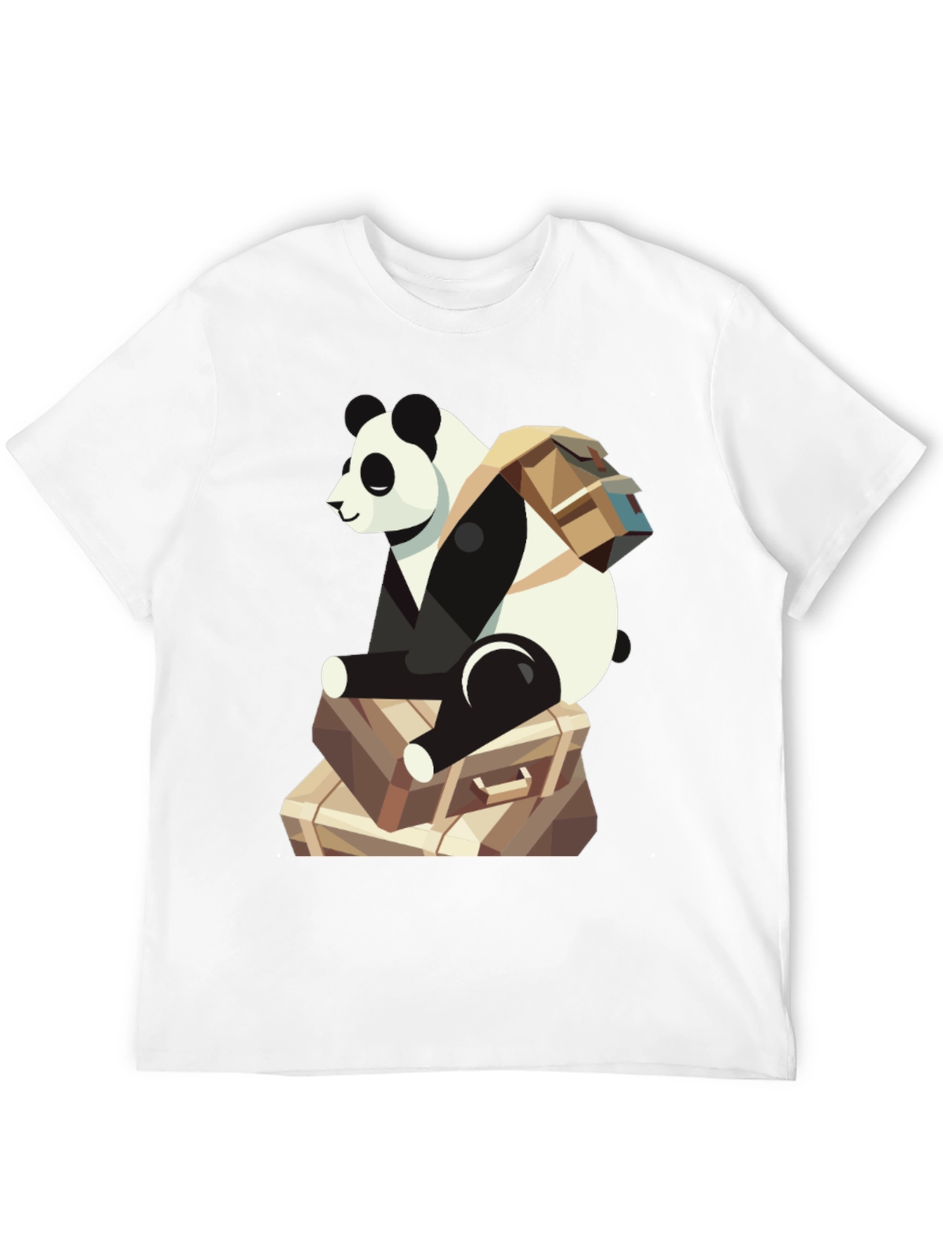 Panda Traveler T-Shirt - Bear with Luggage Graphic Tee - 12