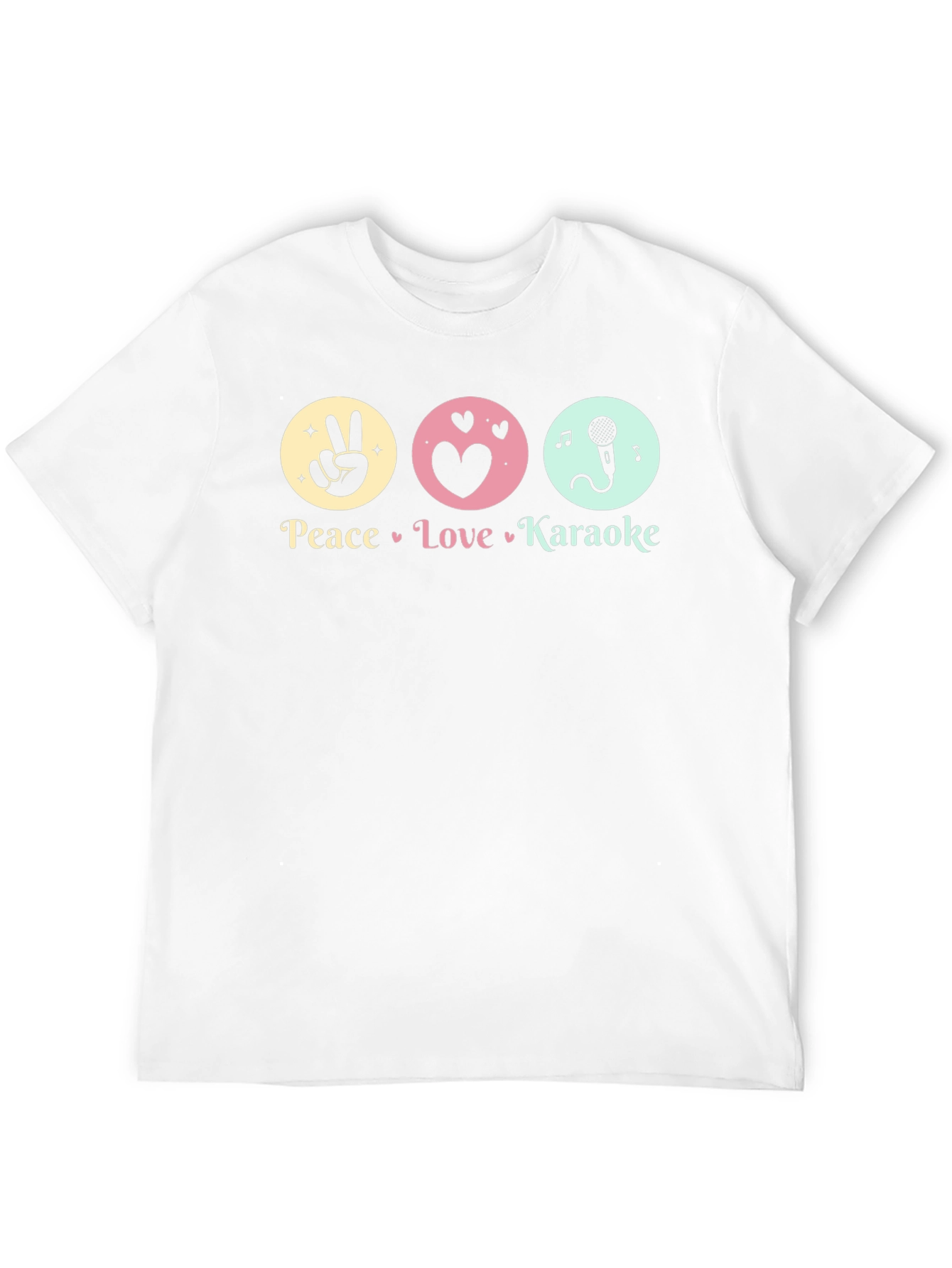 Black Peace Love Karaoke T-Shirt - Fun Graphic Tee view 12