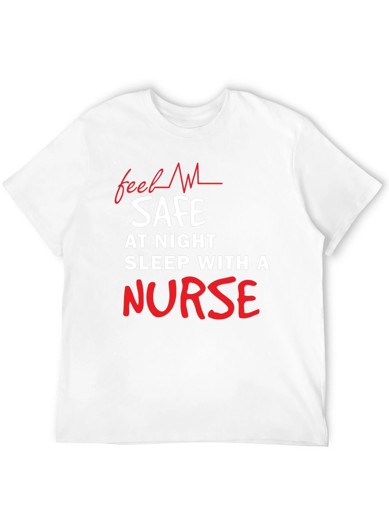 Black Funny Nurse T-Shirt - Feel Safe At Night view 12