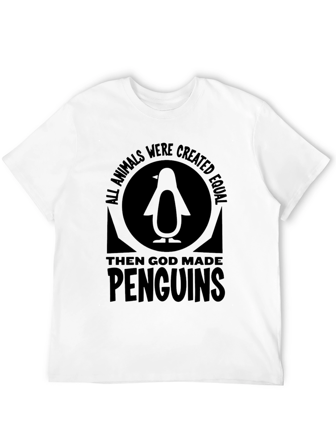 Black Penguin Graphic T-Shirt - All Animals Were Created Equal view 12
