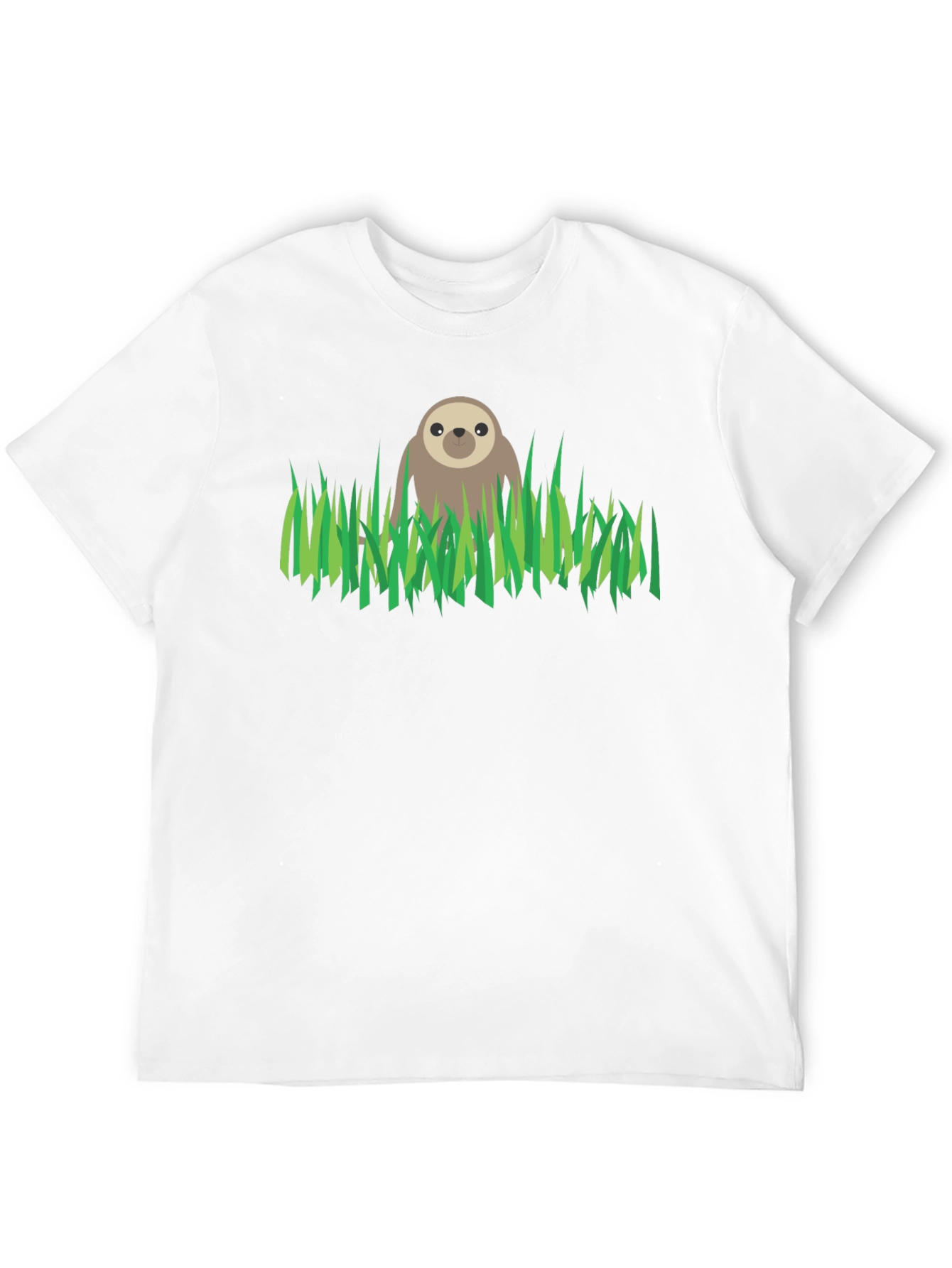 Black Sloth in Grass Graphic Tee - Black Cotton T-Shirt view 12