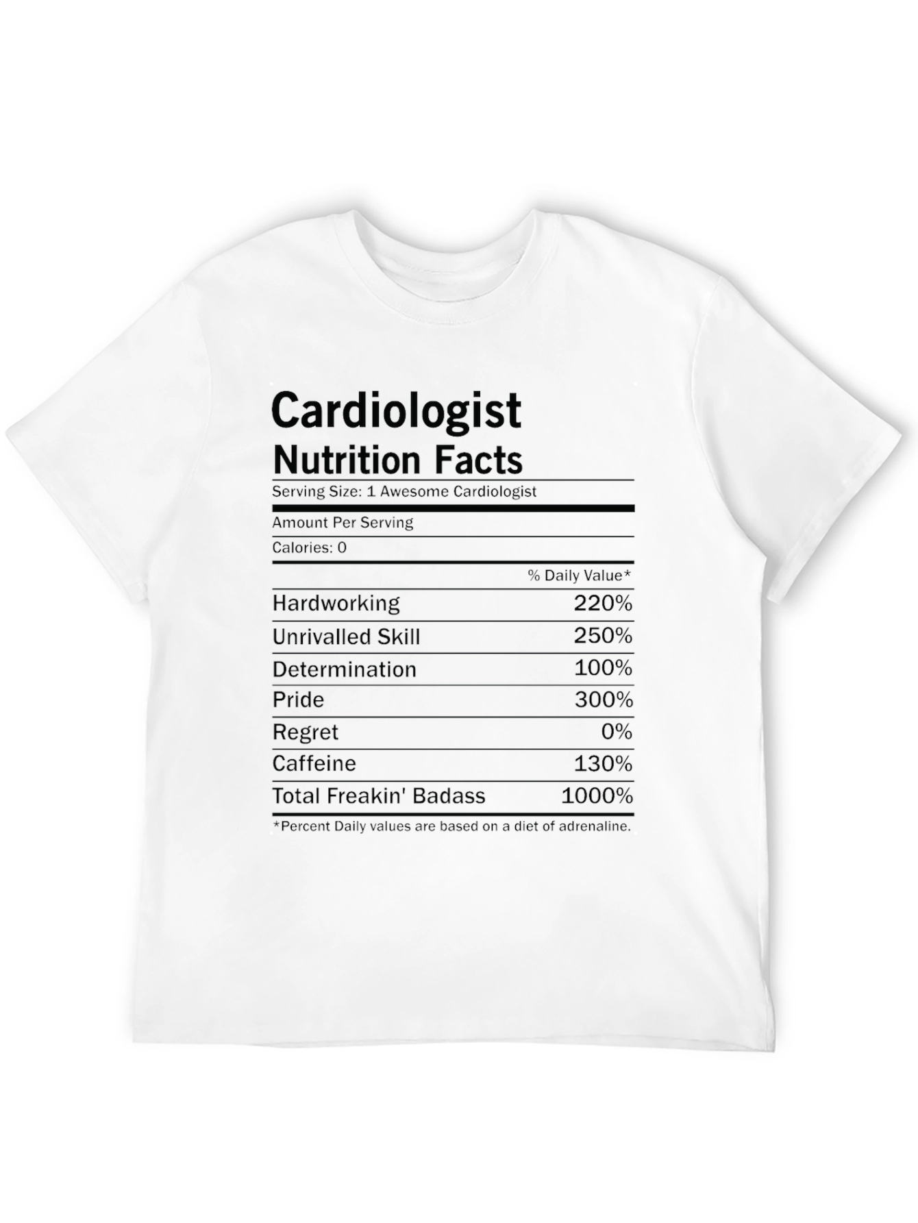 Black Cardiologist Nutrition Facts T-Shirt view 12