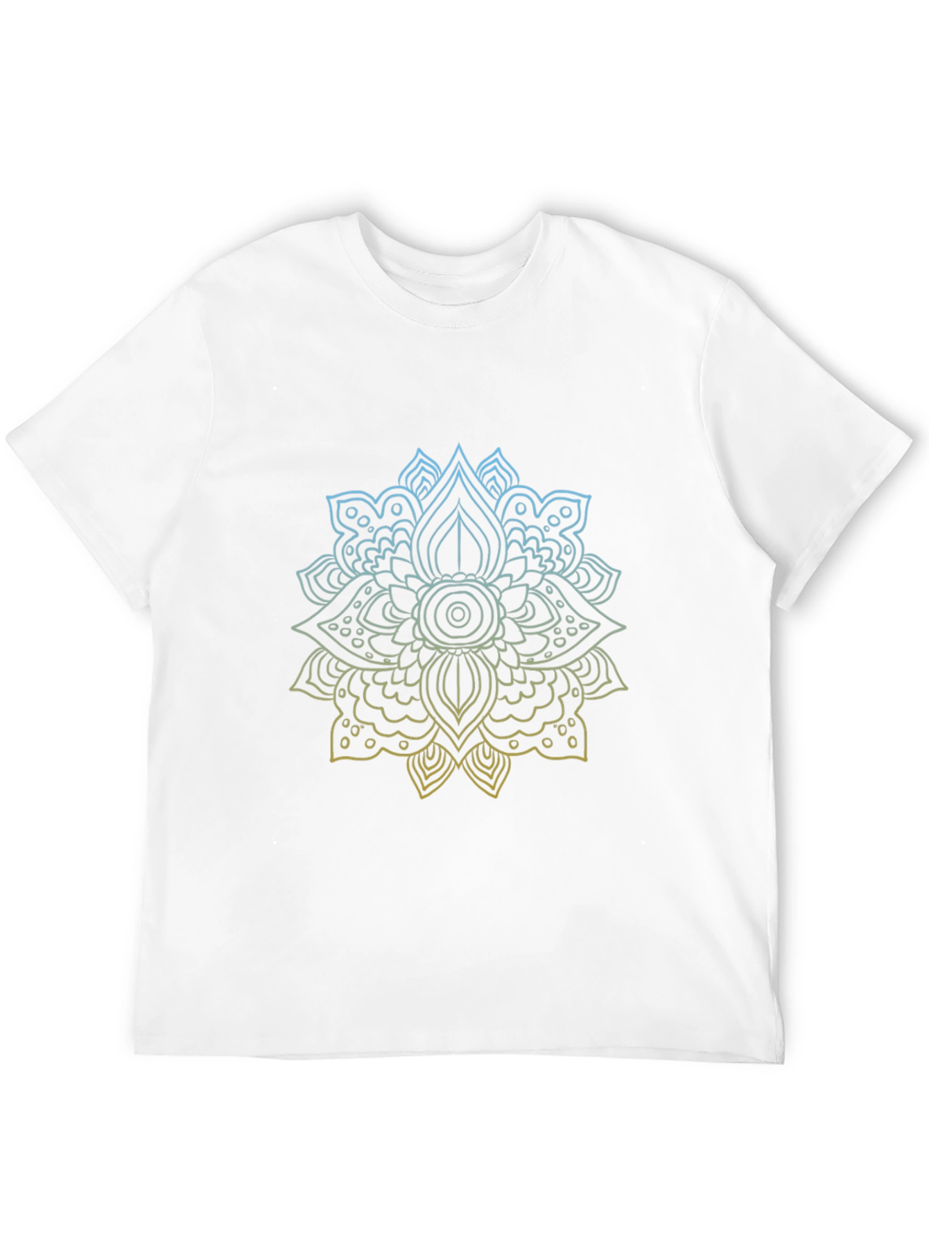 Black Geometric Mandala Print Black T-Shirt view 12