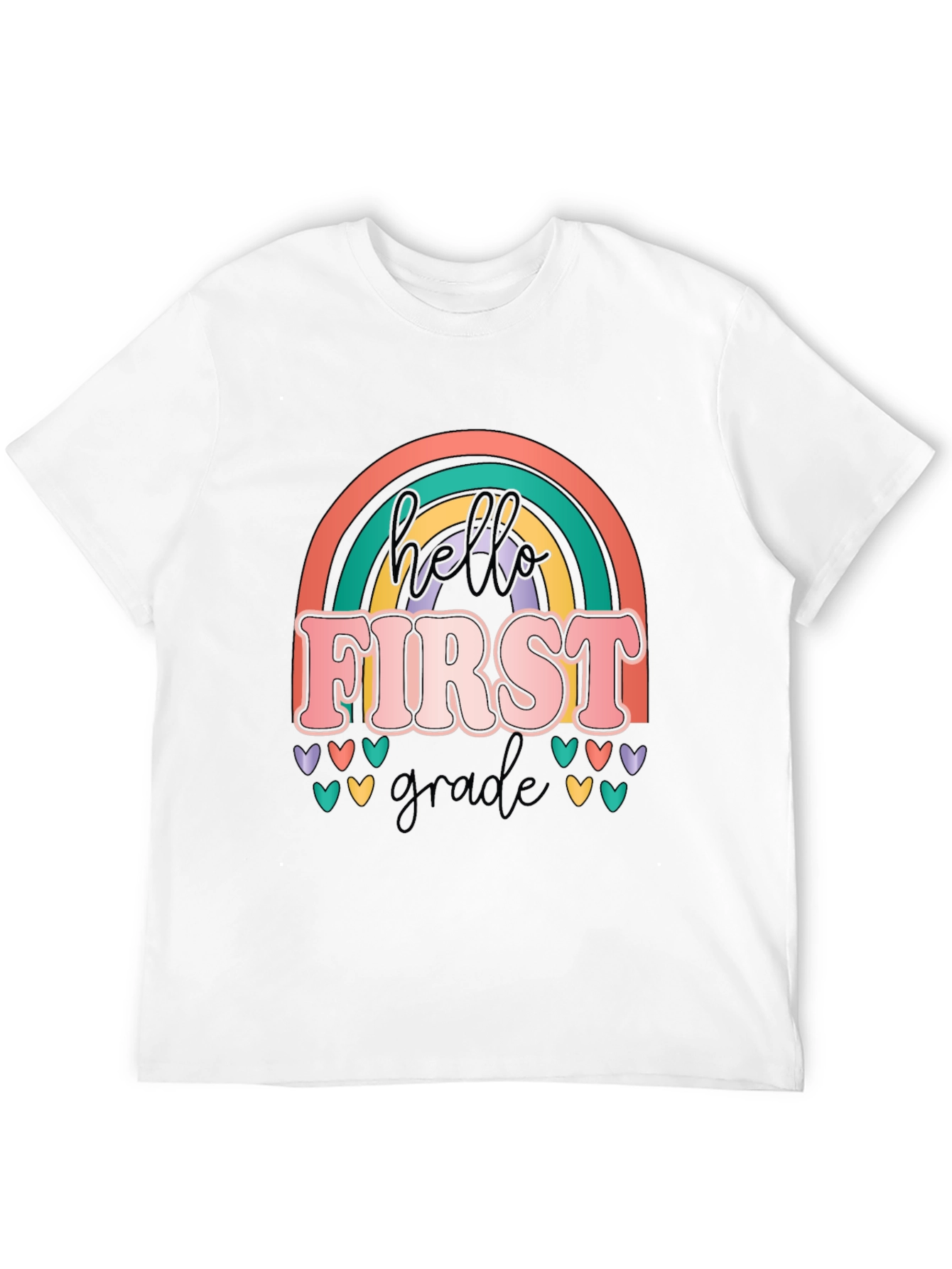 Black Hello First Grade T-Shirt view 12