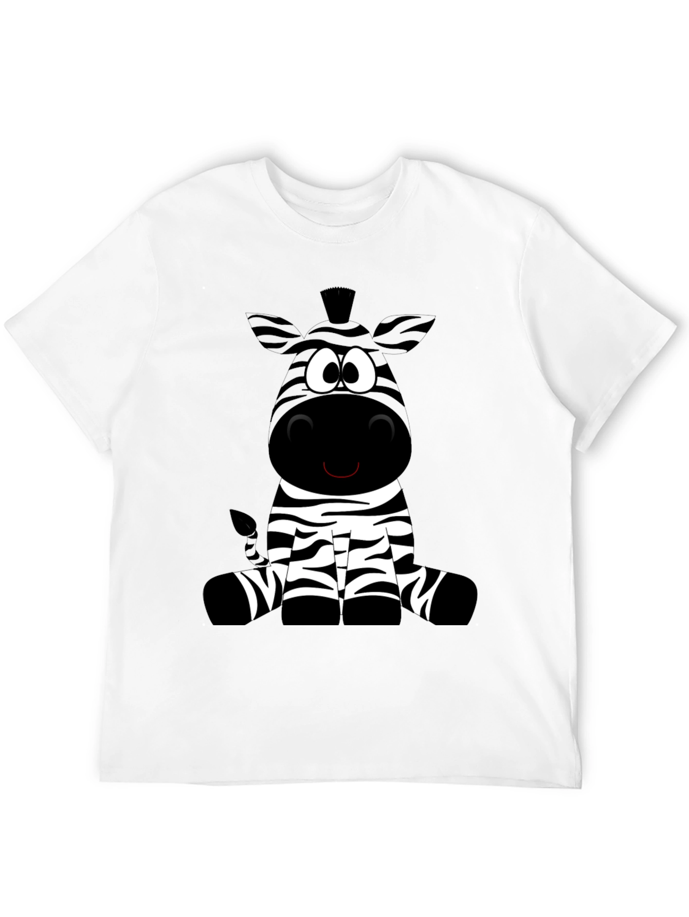 Black Cartoon Zebra Graphic Black T-Shirt view 12