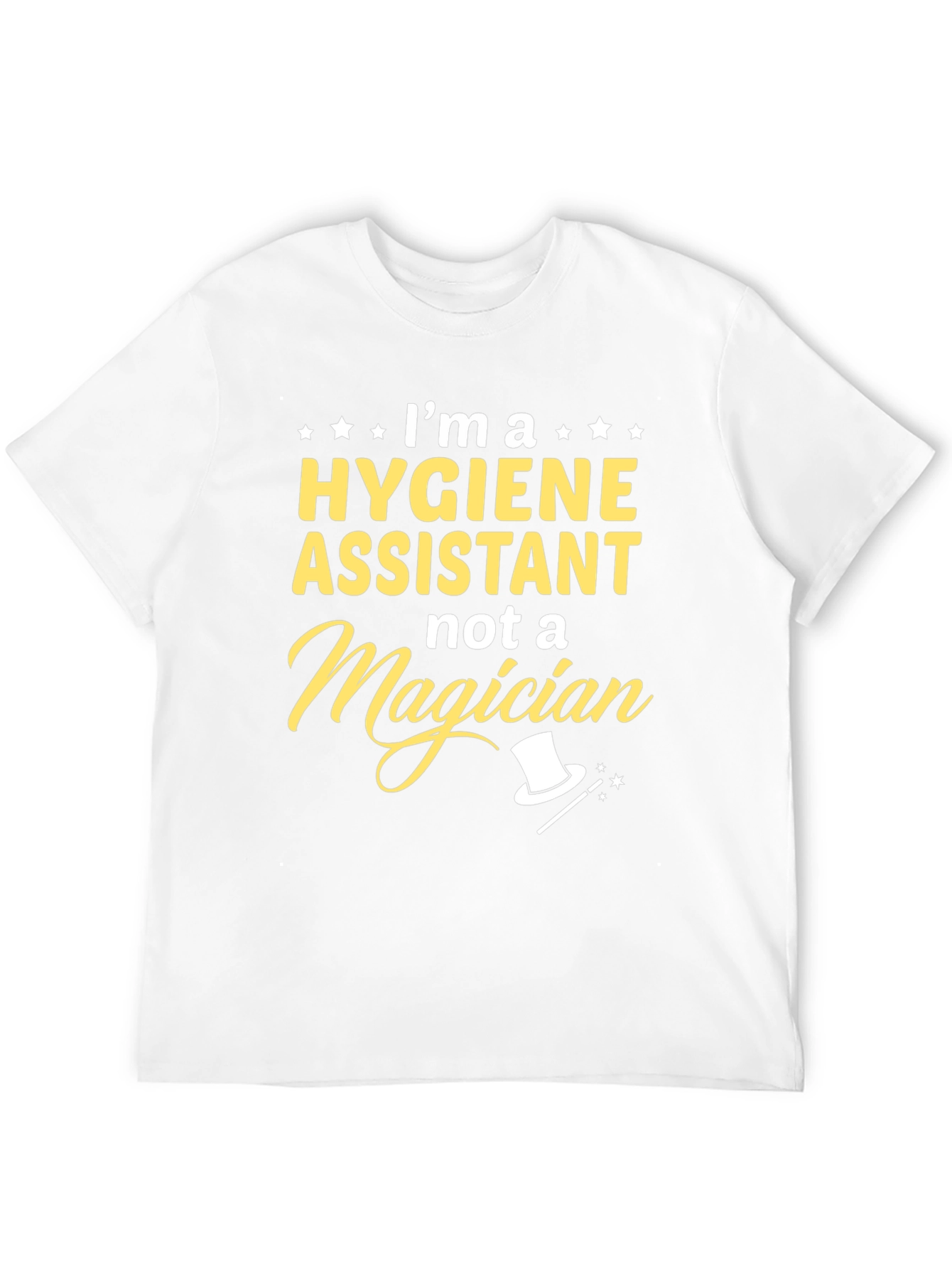 Black Hygiene Assistant T-Shirt - Not a Magician Funny Tee view 12
