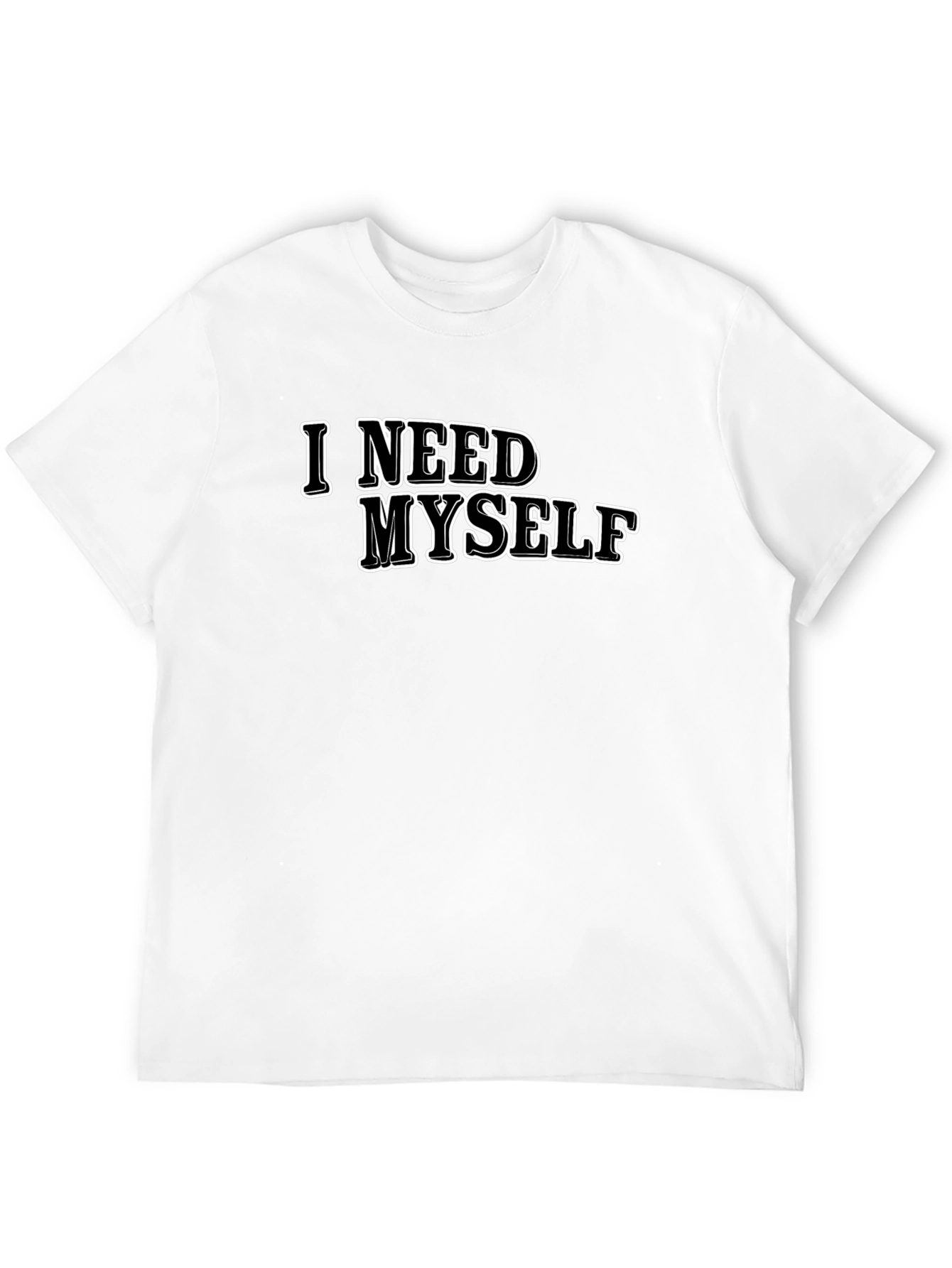 Black I Need Myself T-Shirt - Unisex Black Tee view 12