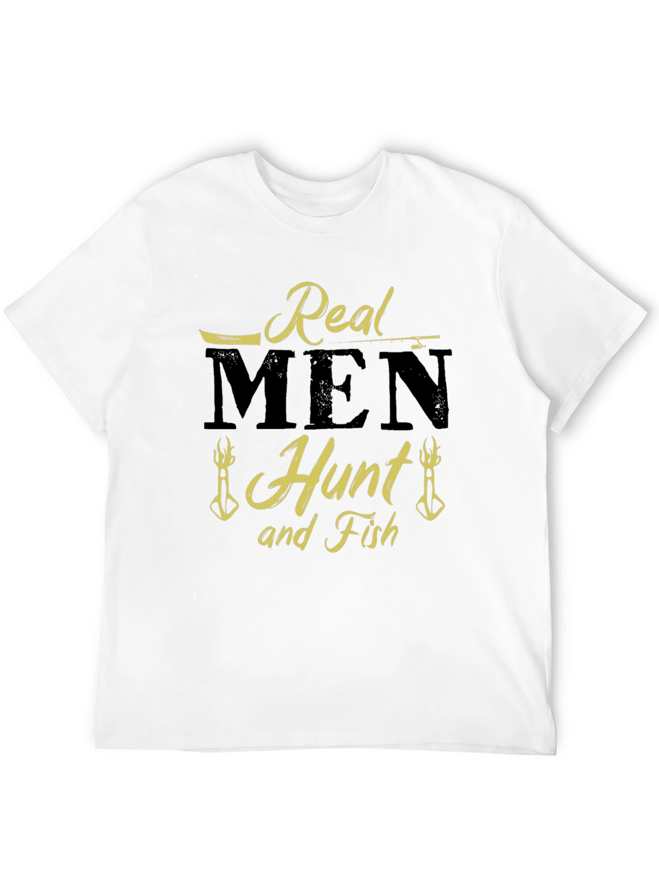 Black Real Men Hunt and Fish Graphic T-Shirt view 12