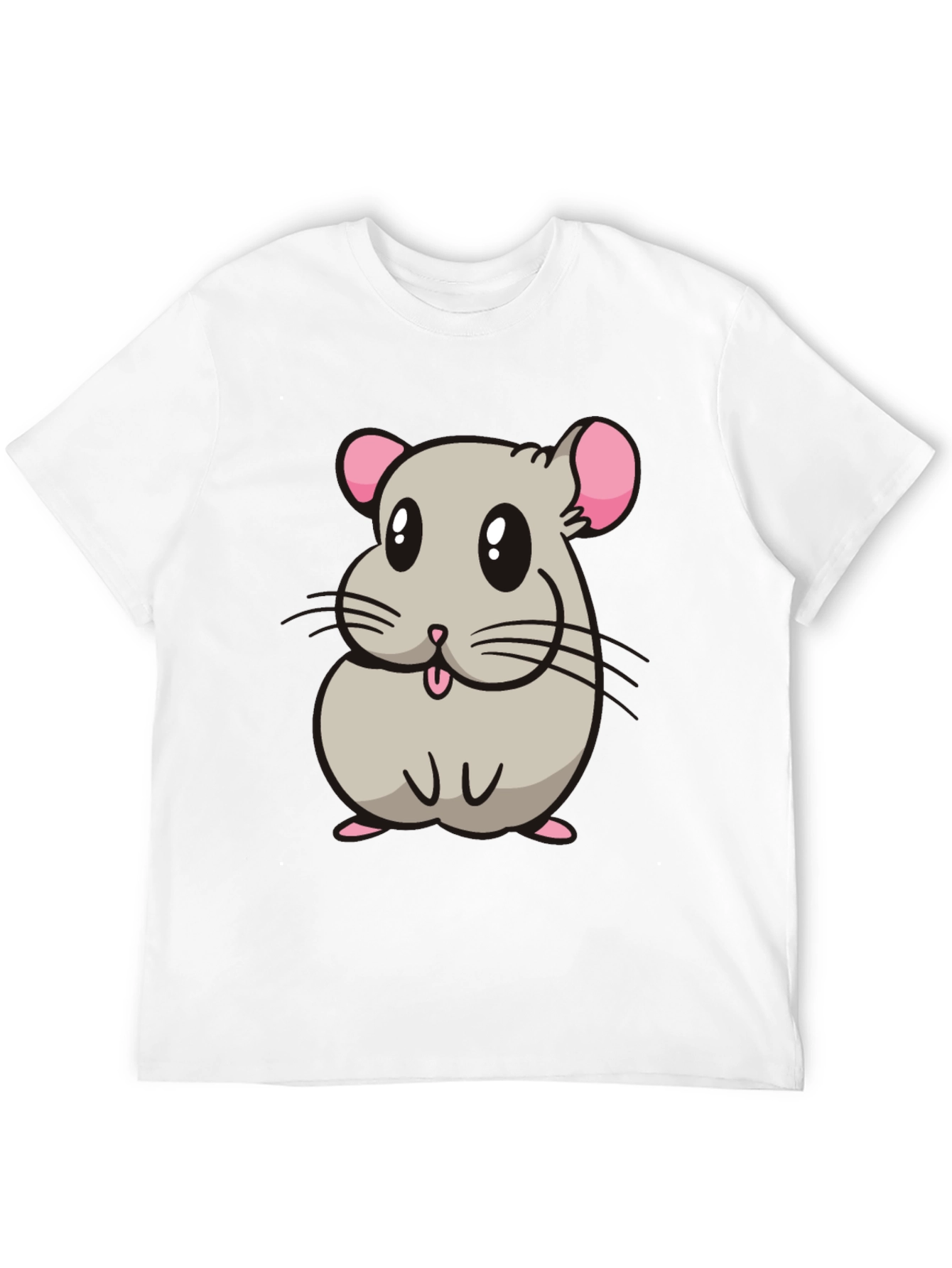 Black Cute Hamster Cartoon Graphic T-Shirt view 12