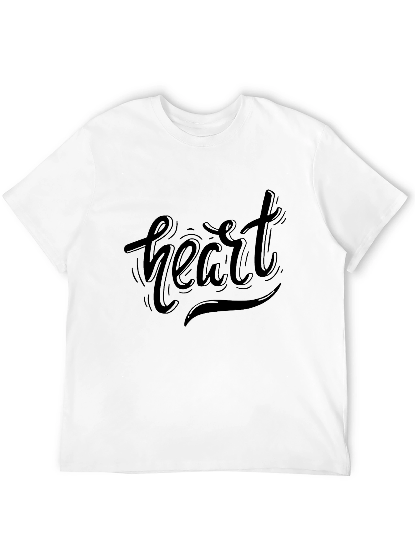 Black Heart Graphic Tee - Black Crew Neck Short Sleeve view 12