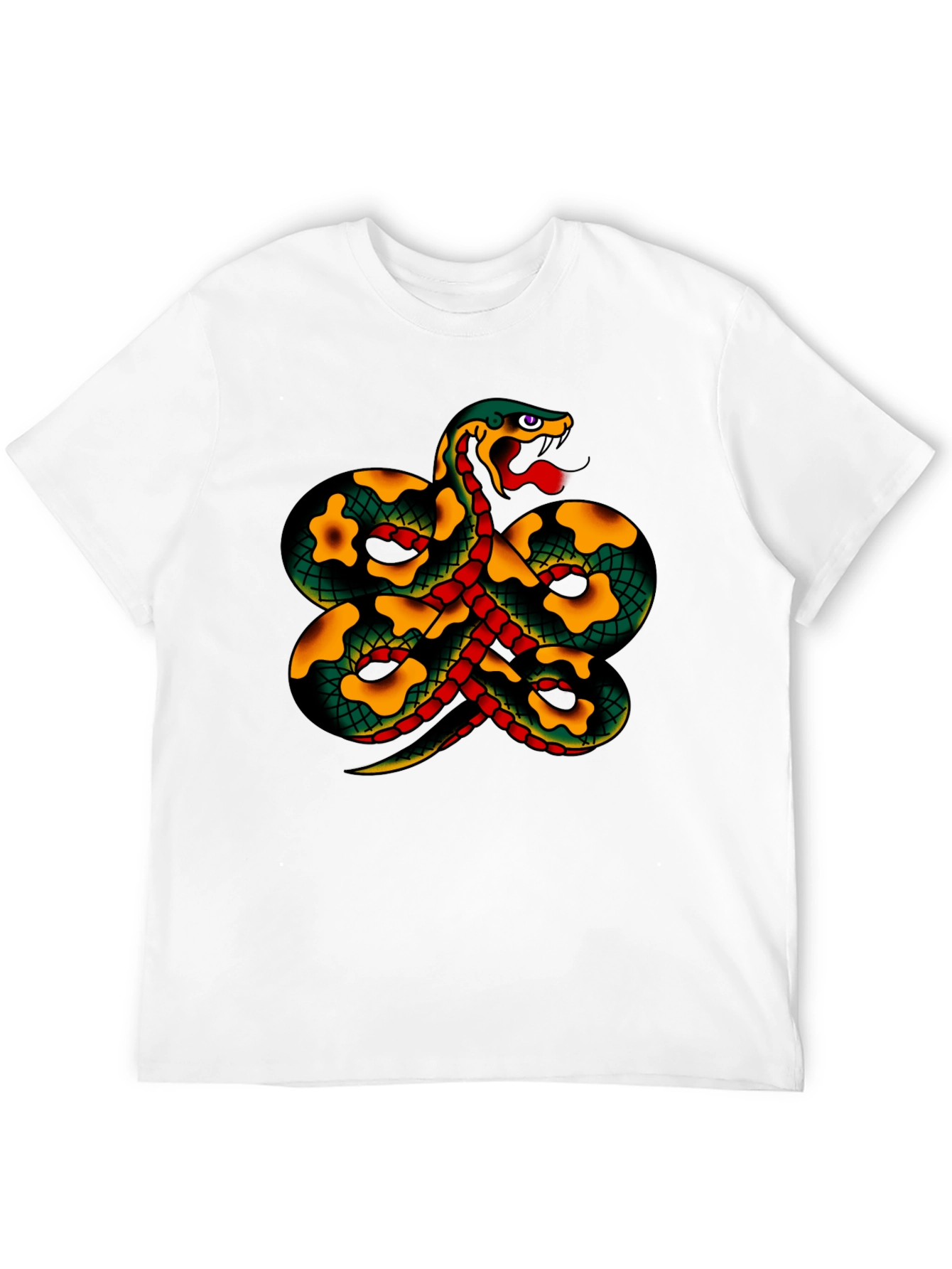 Black Snake Tattoo Style Graphic Black T-Shirt view 12