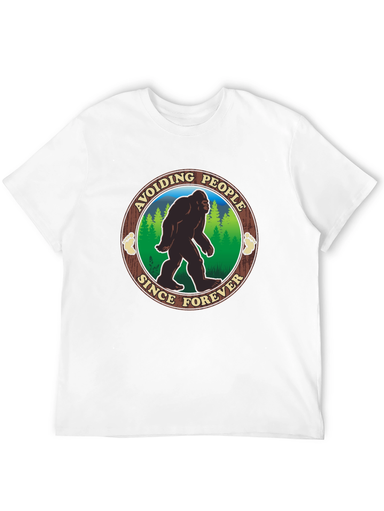 Black Avoiding People Since Forever Bigfoot T-Shirt view 12