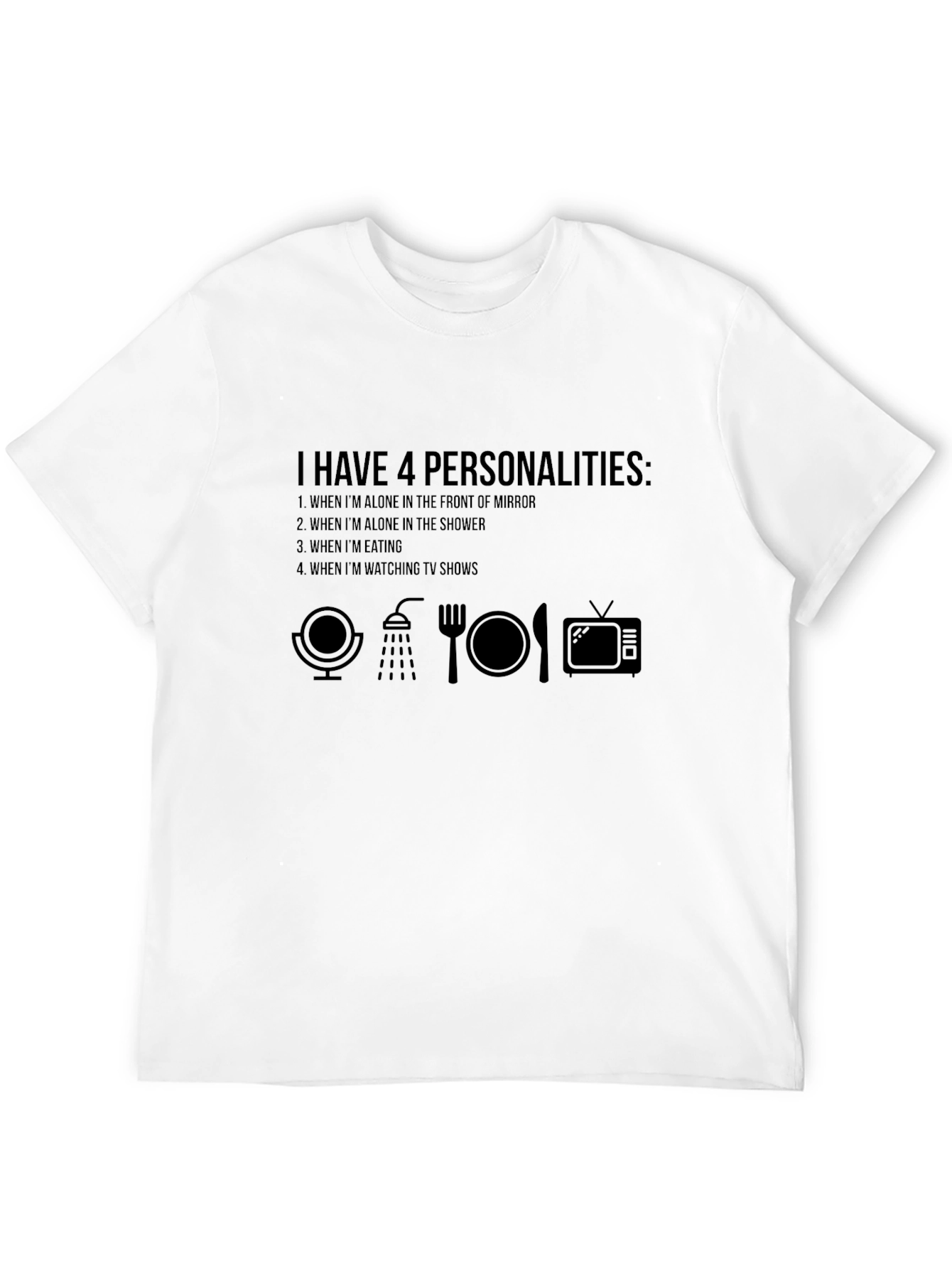 Black 4 Personalities T-Shirt: Funny Graphic Tee for Everyday Wear view 12