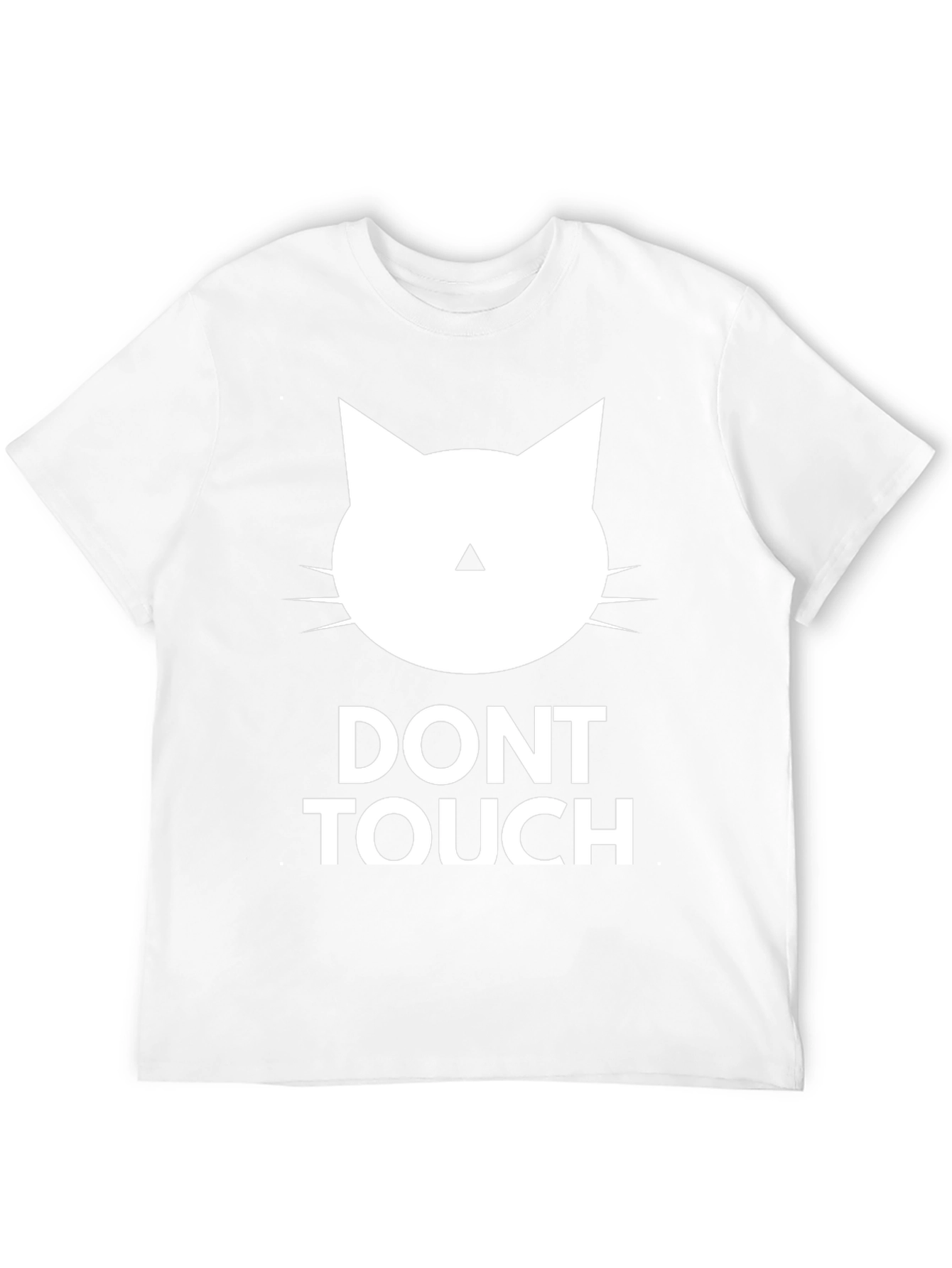 Black Don't Touch Cat Graphic Tee - Black Crew Neck view 12