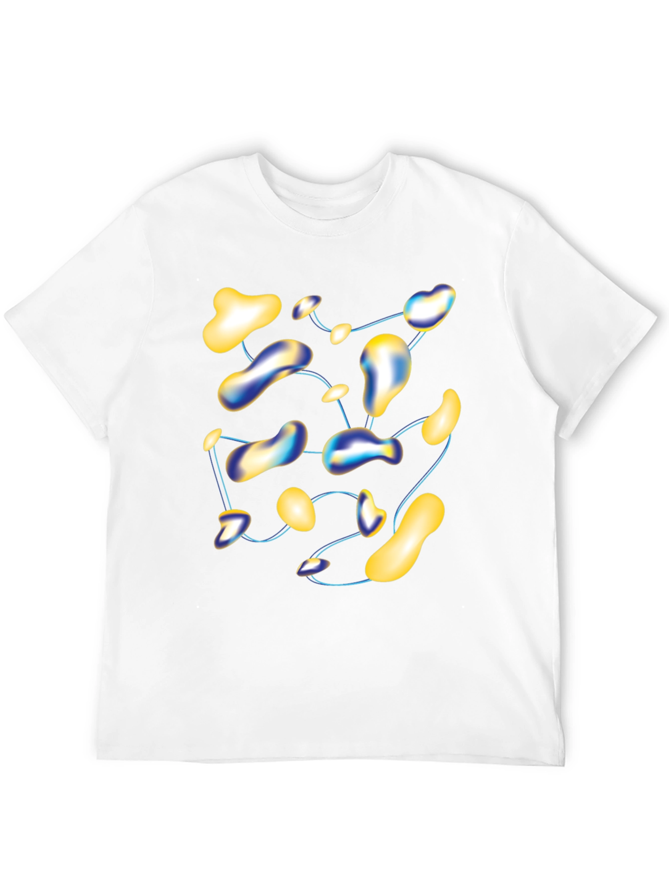 Black Abstract Blob T-Shirt - Modern Graphic Tee view 12