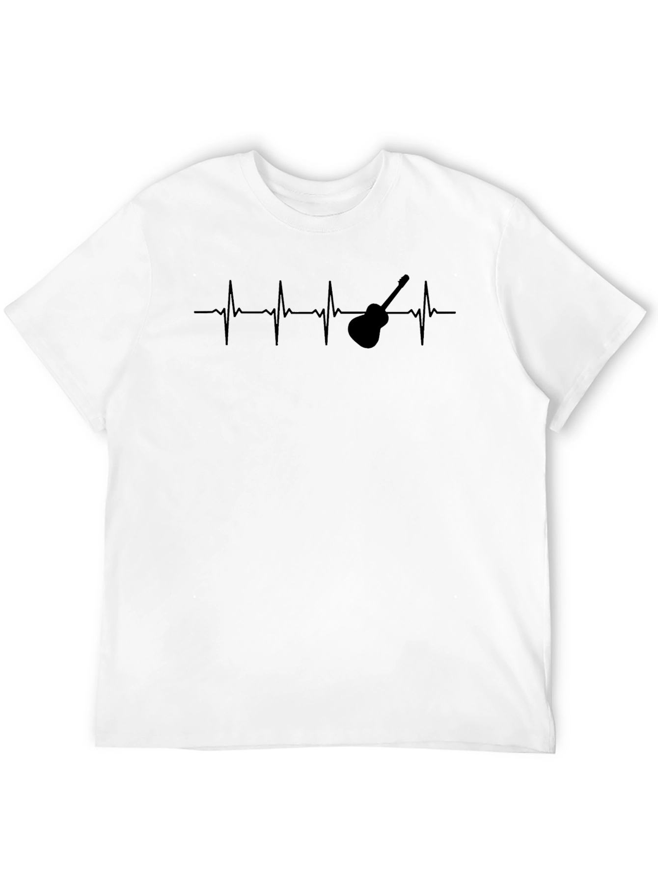 Black Guitar Heartbeat T-Shirt - Musician Graphic Tee view 12