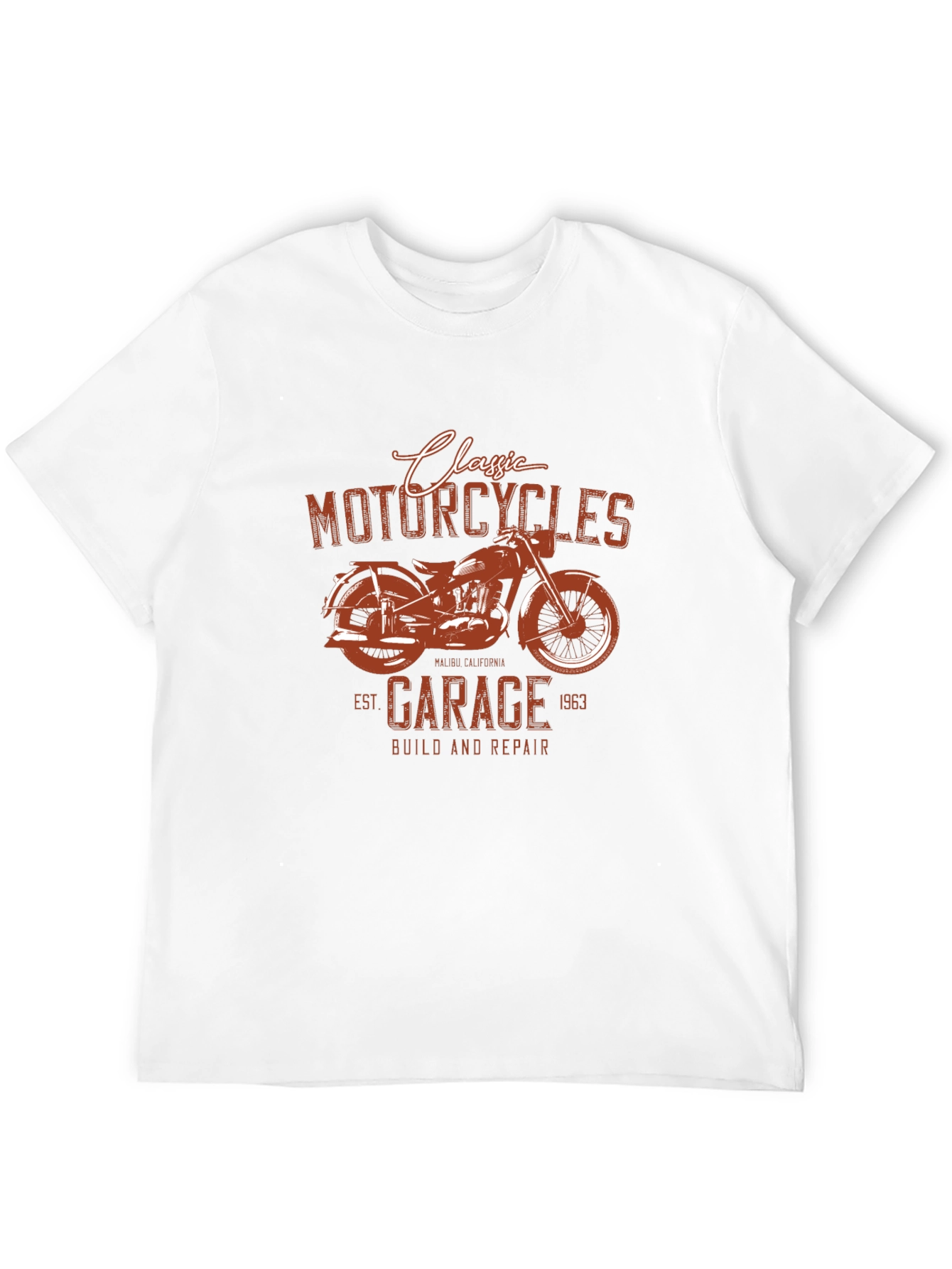 Black Classic Motorcycle Garage T-Shirt view 12