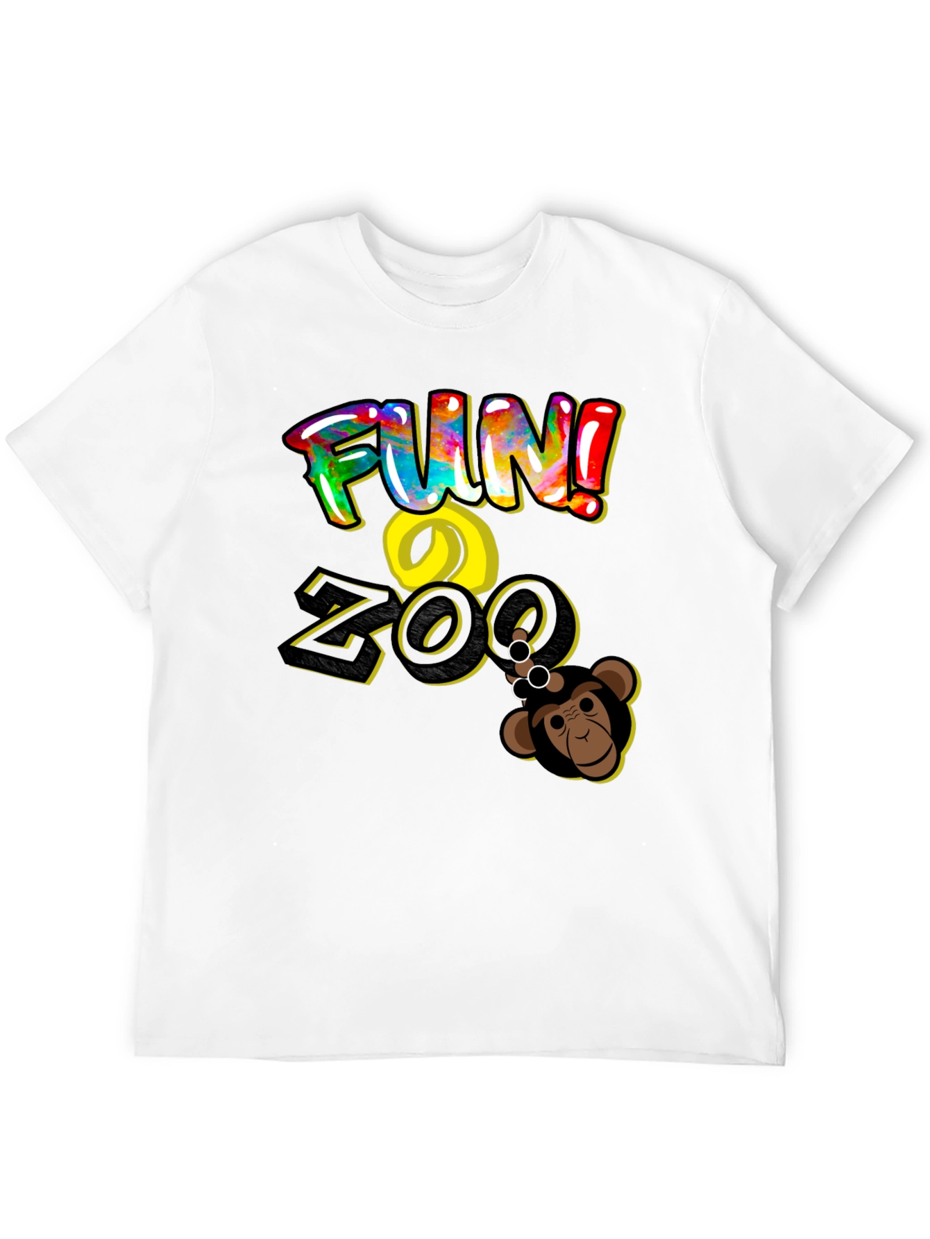 Black Fun Zoo Monkey Graphic Tee - Black Cotton view 12