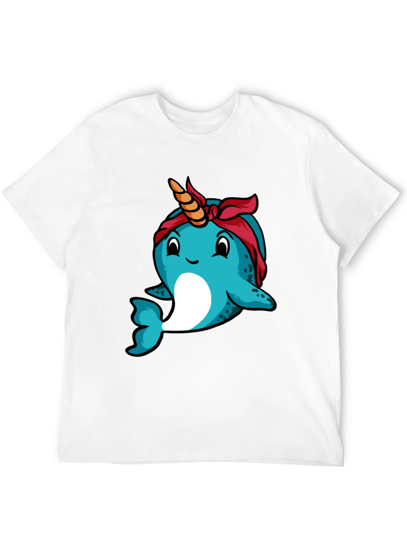 Black Narwhal T-Shirt: Unique Cartoon Bandana Graphic Tee view 12