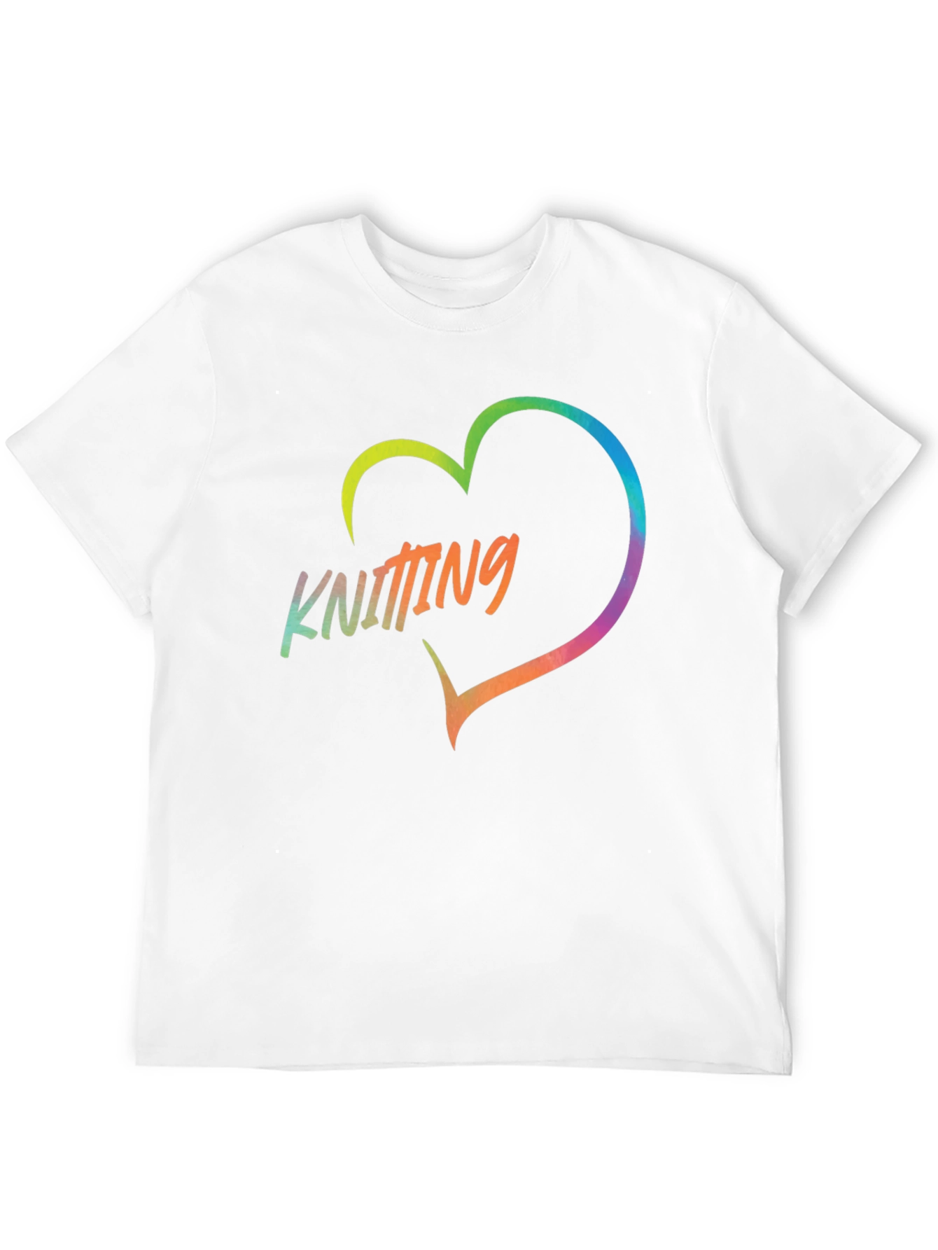 Black Knitting Heart T-Shirt - Rainbow Knit Lover Tee view 12