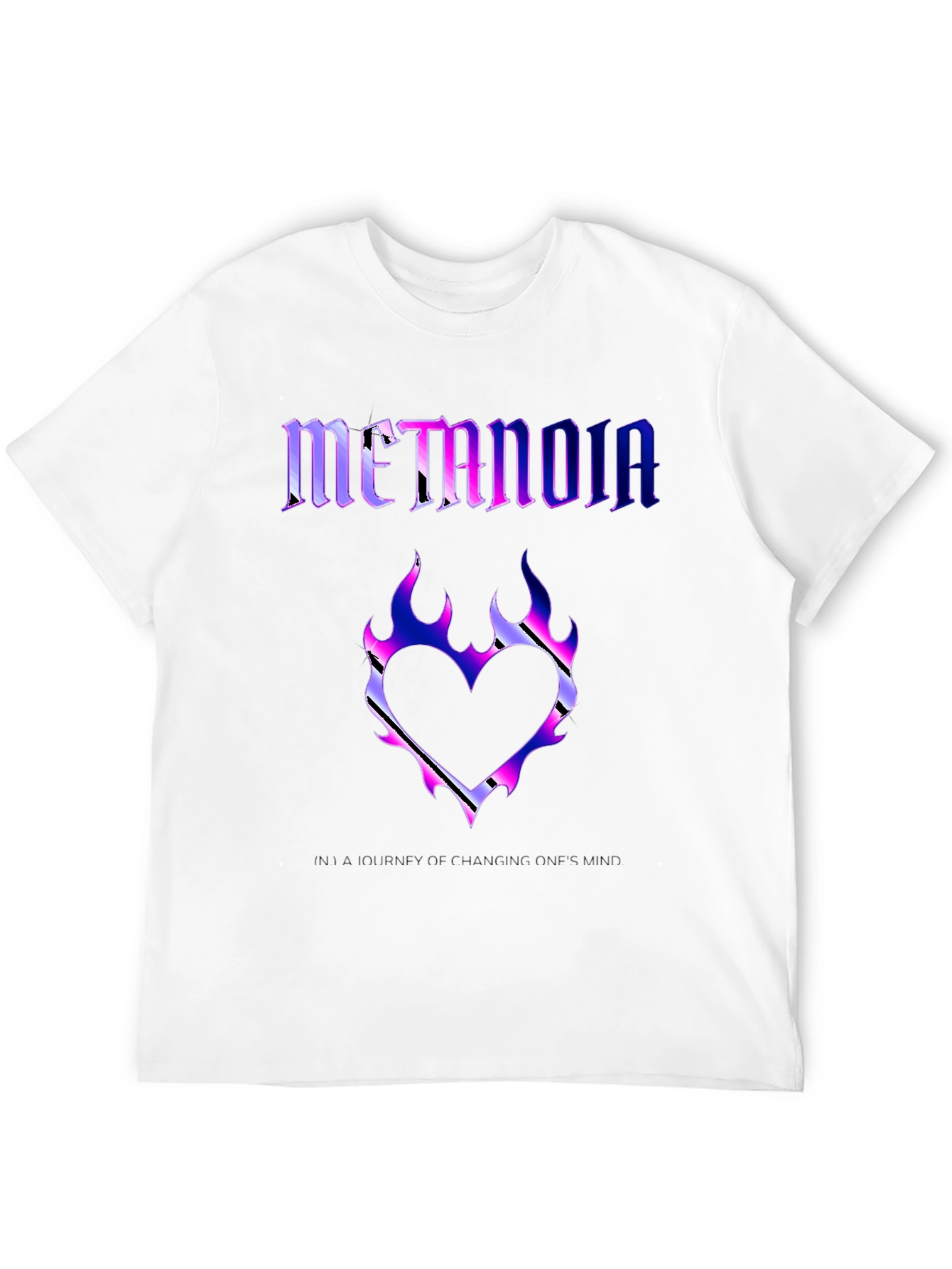 Black Metanoia Graphic T-Shirt - Heart Flame Design view 12