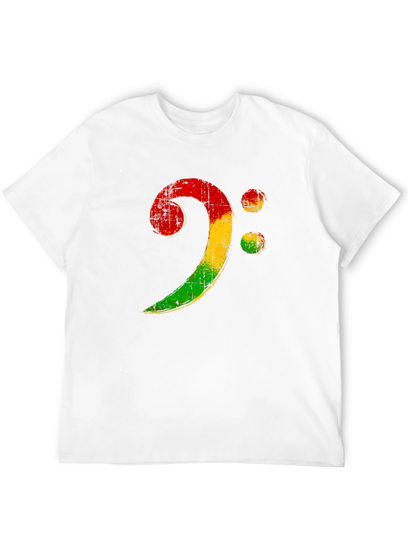 Black Rasta Bass Clef Graphic Tee - Reggae Music Shirt view 12