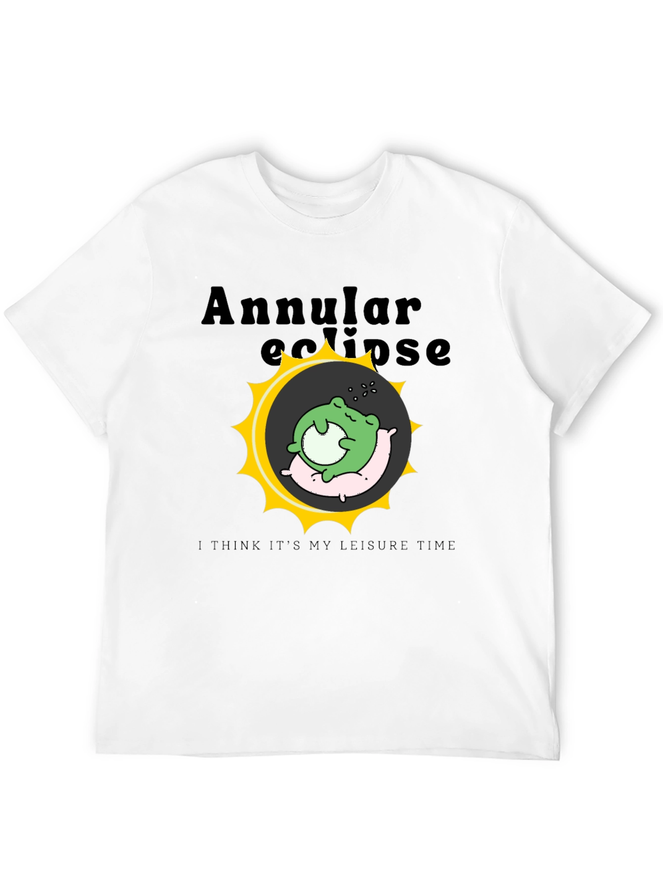 Black Annular Eclipse Frog Leisure Time T-Shirt view 12