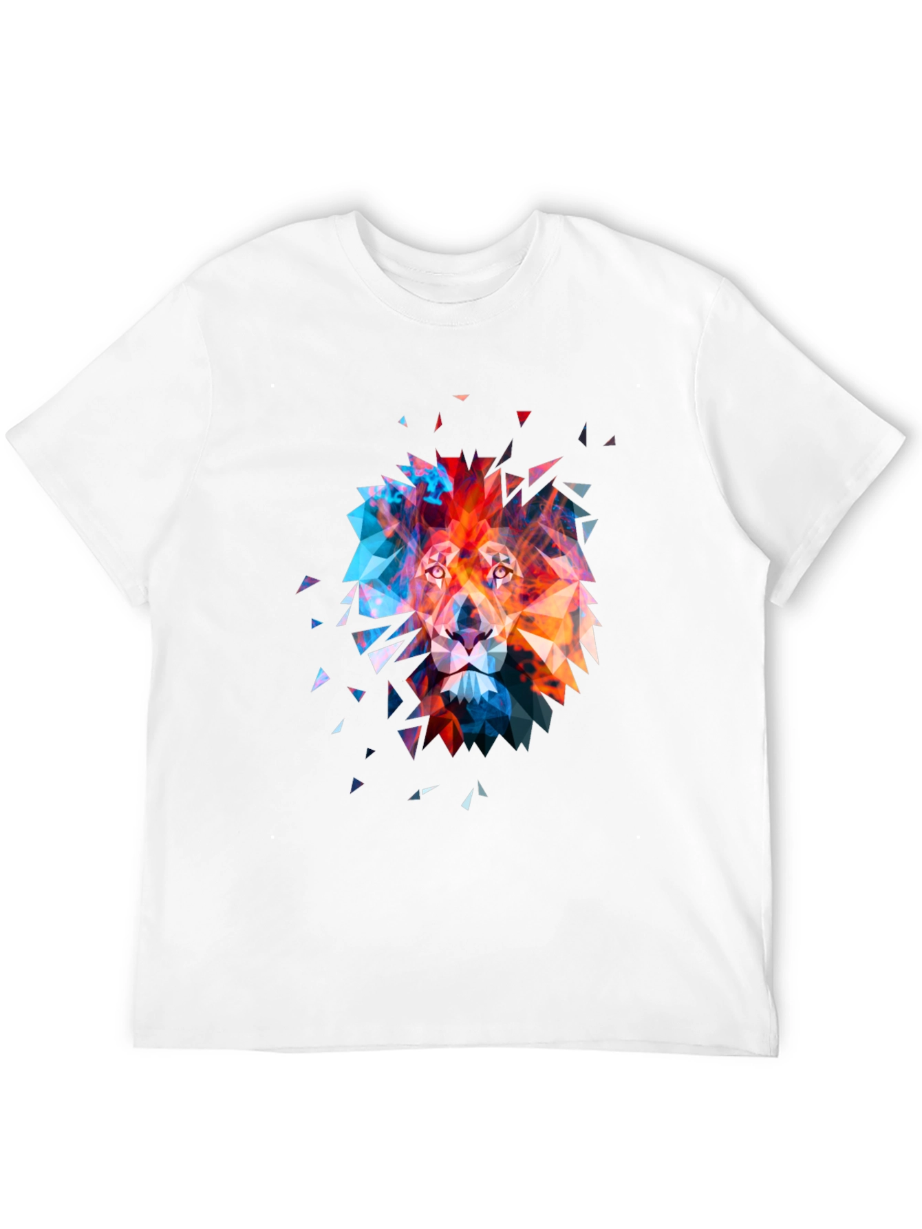 Black Geometric Lion Graphic Tee - Modern Art T-Shirt view 12