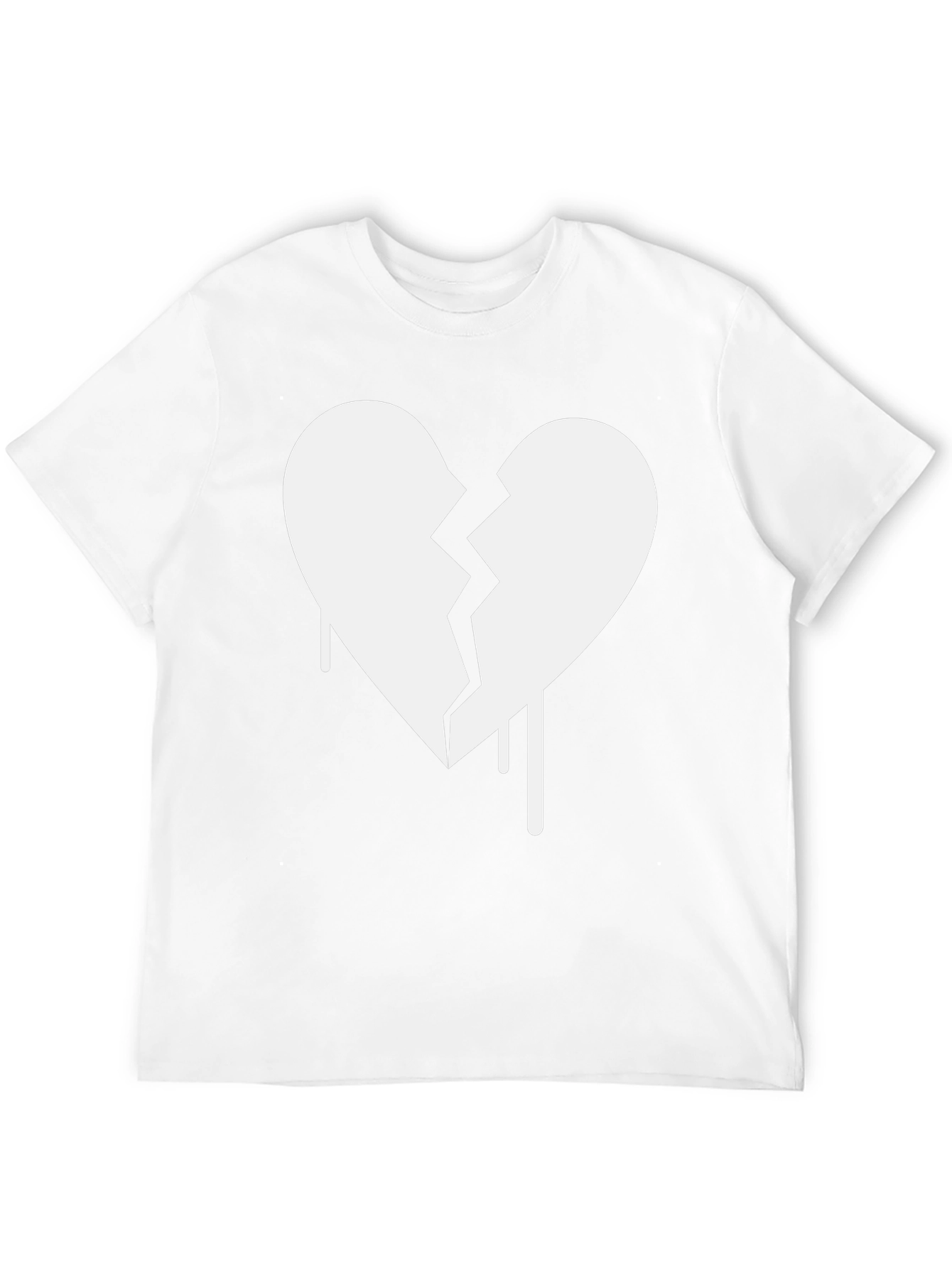 Black Broken Heart Graphic T-Shirt - Trendy Crew Neck Tee view 12