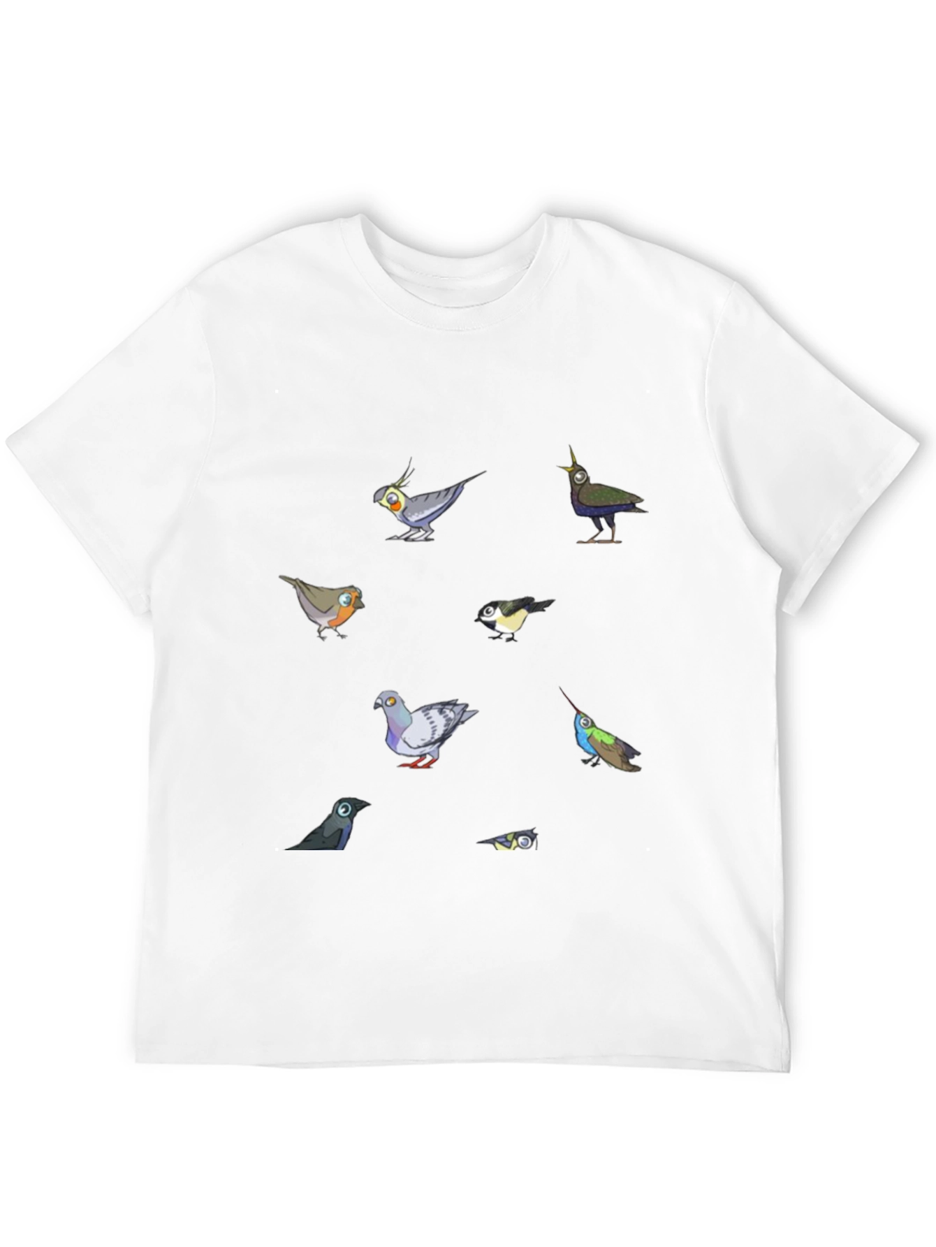 Black Birds Graphic T-Shirt, Black Cotton Tee view 12