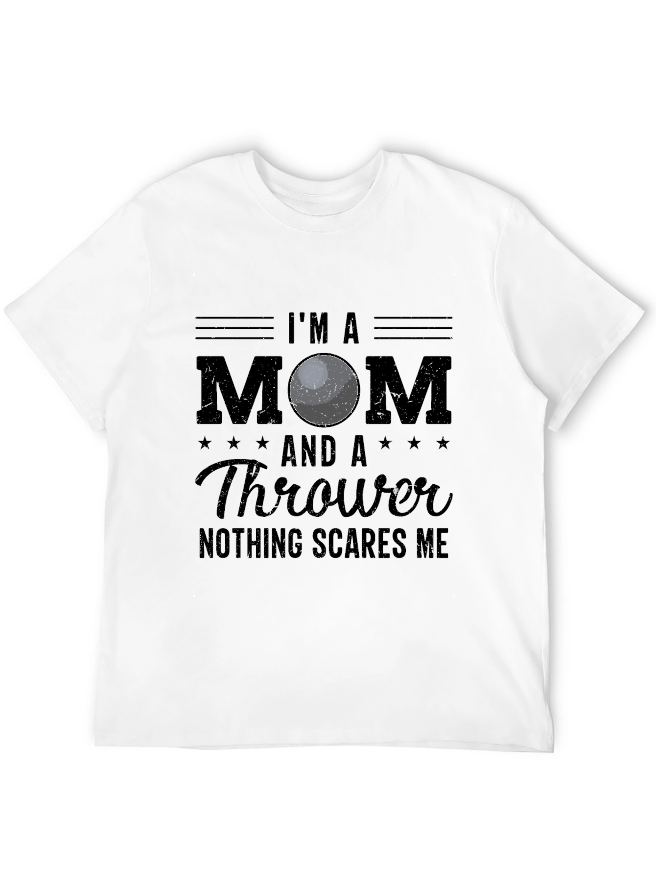 Black I'm a Mom & Thrower T-Shirt view 12