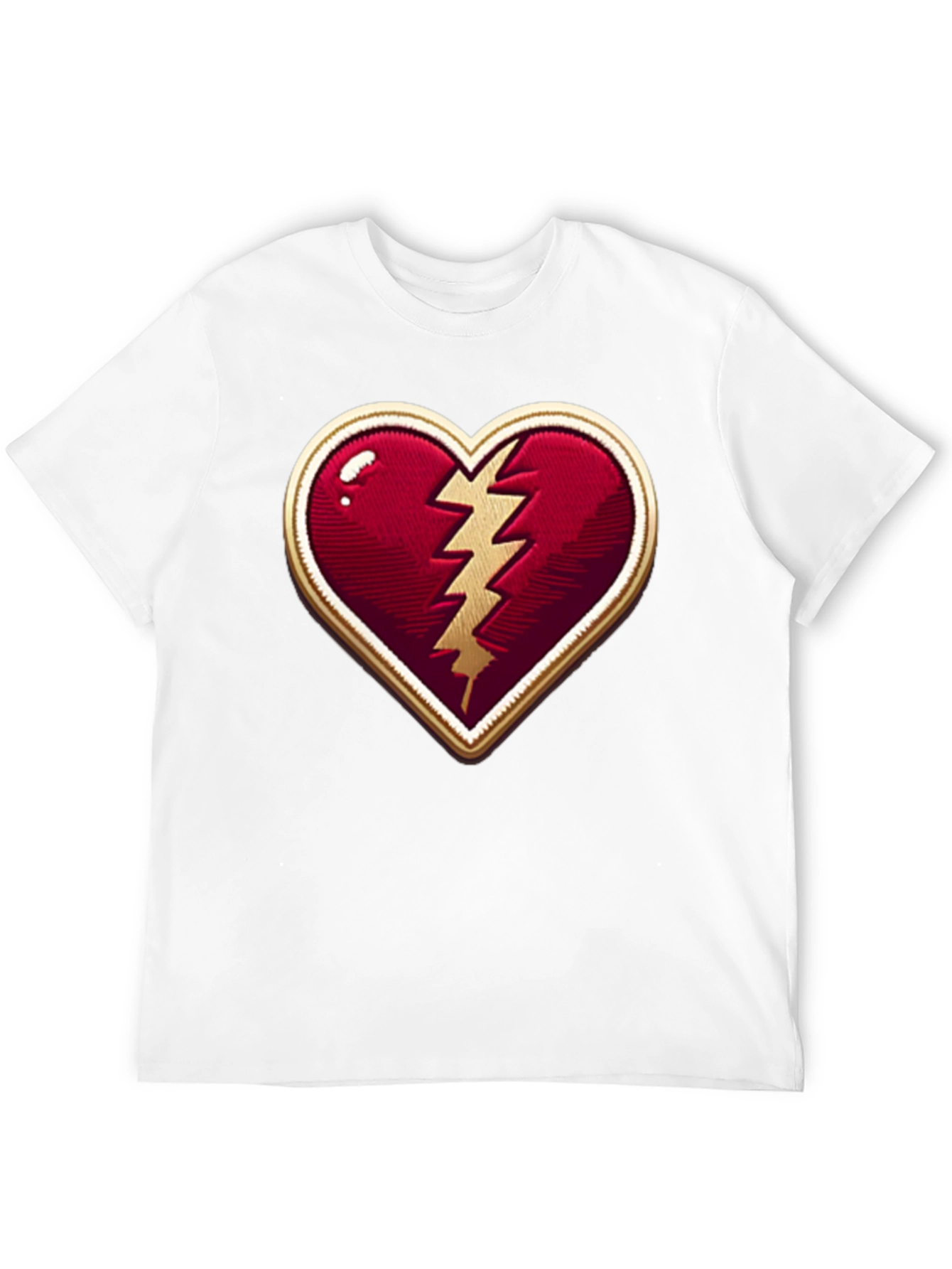 Black Broken Heart Lightning Bolt Graphic Tee - Stylish Comfort view 12